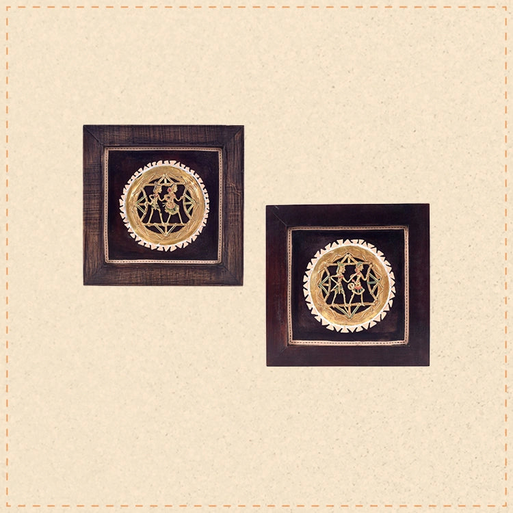 Ethnic Dhokra Handcrafted Painting So2  (8x1.5x8)