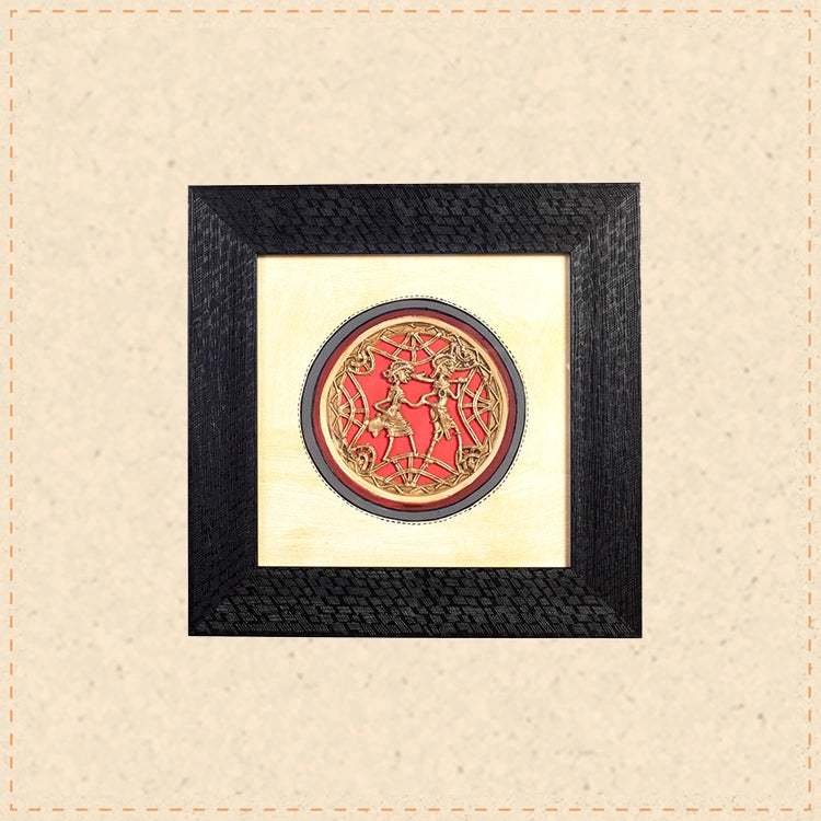Peagent Wall décor frame with brass handcrafted artwork