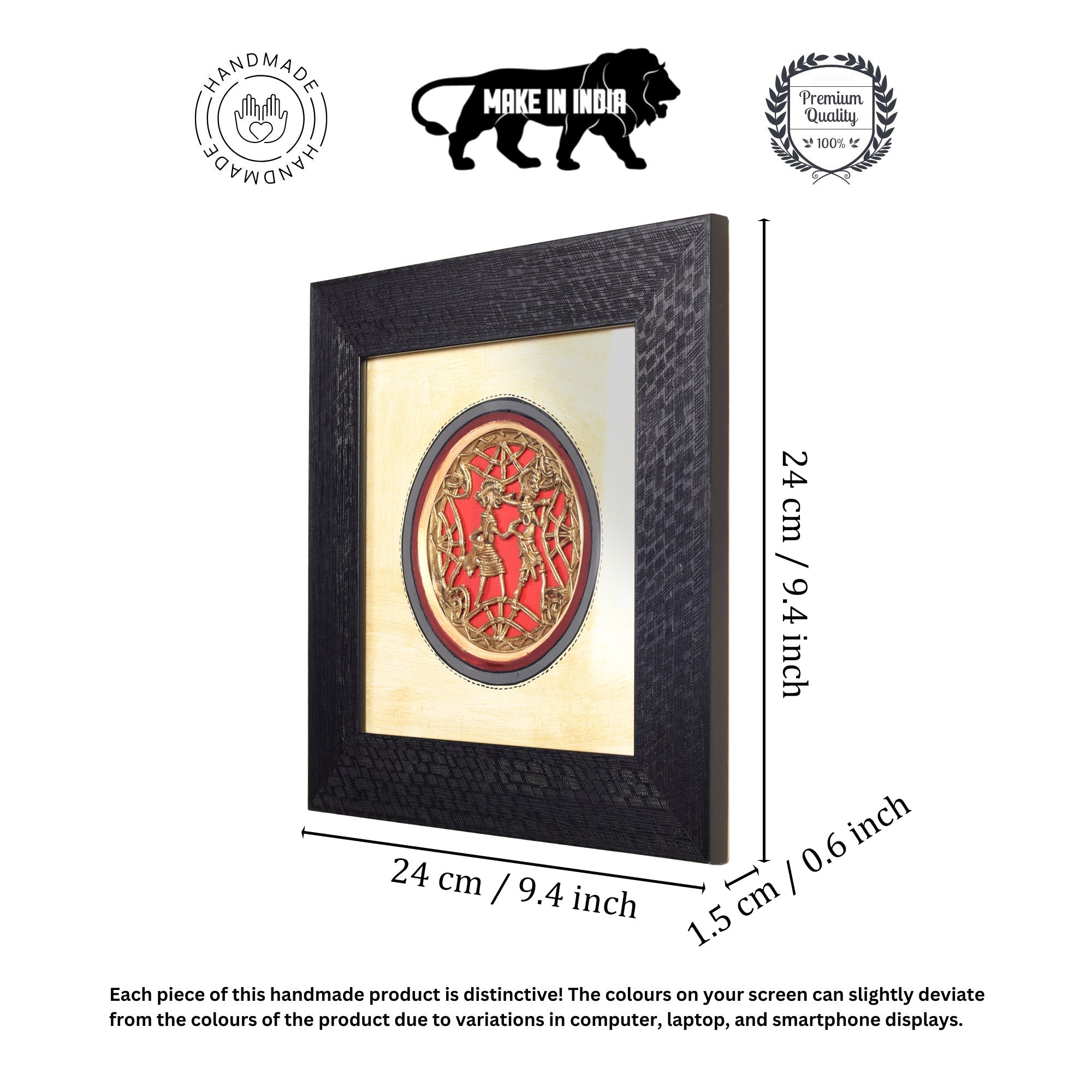 Peagent Wall décor frame with brass handcrafted artwork