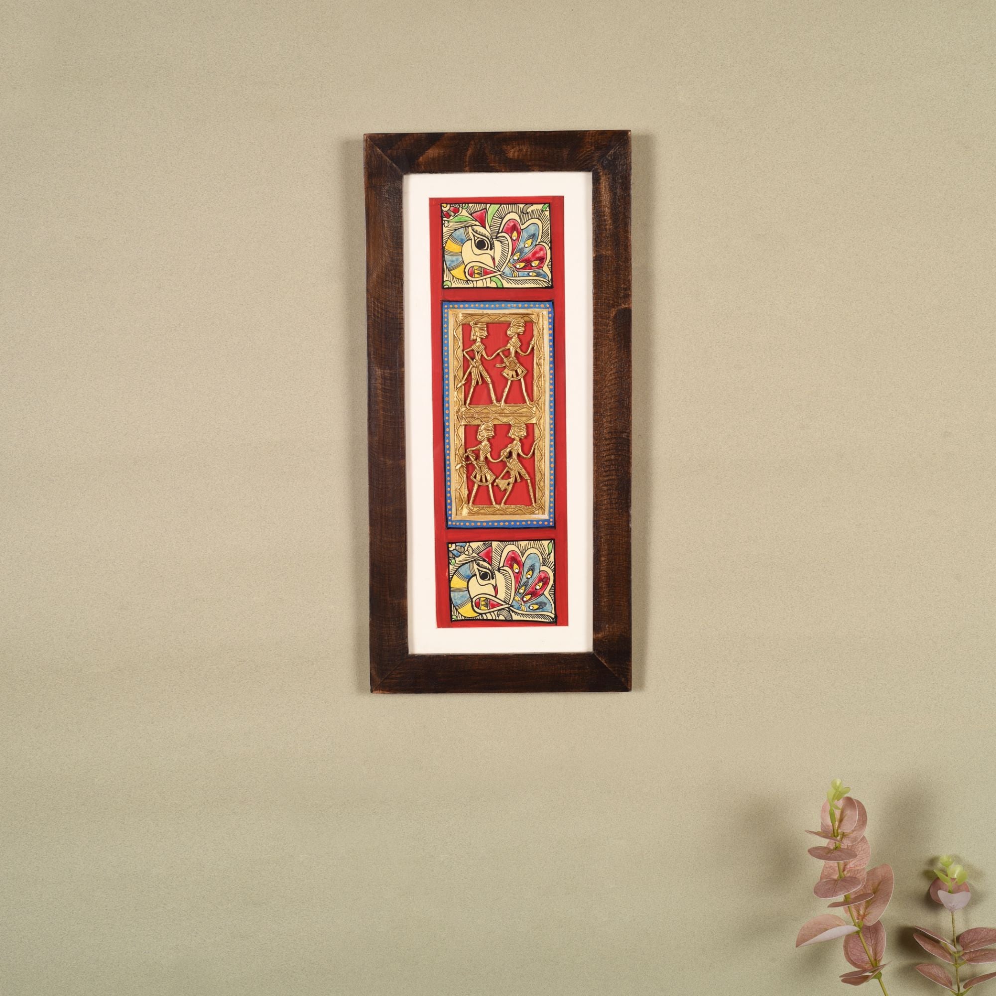 Ethnic Fusion Hand Painted  Dhokra Warli Painting