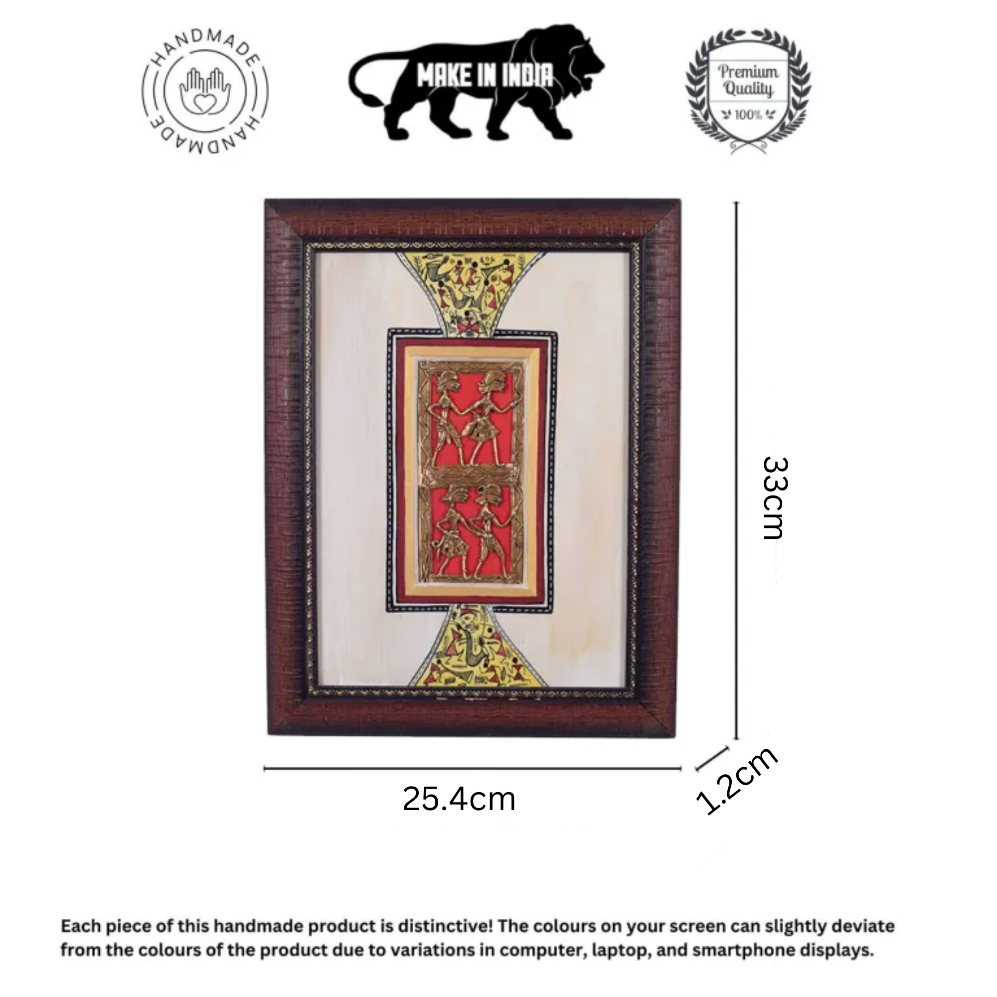 Artistic Fusion Dhokra Warli Painting (10x0.5x13)