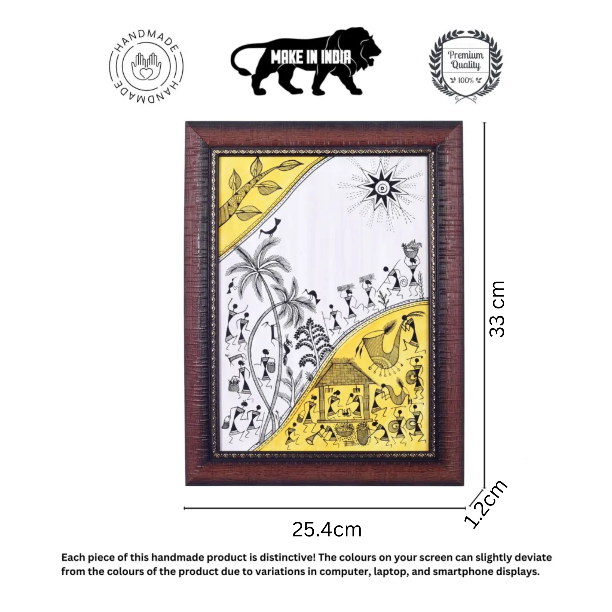 The Tree Of Life & Village Lifestyle Warli Painting  (10x0.5x13)