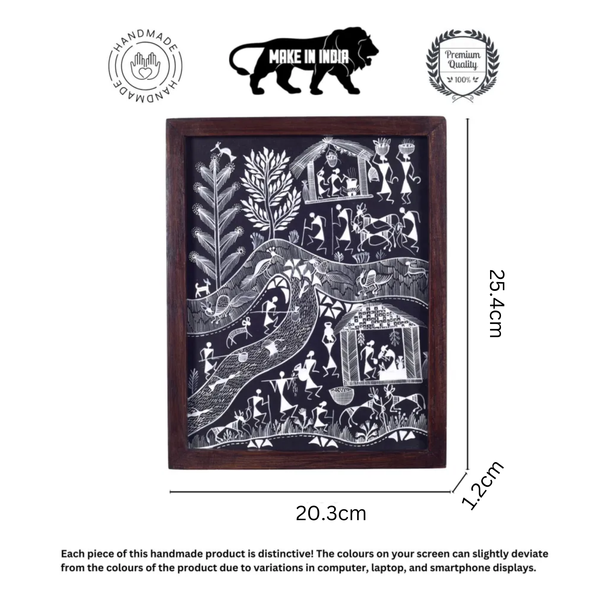 The Life Of Warli Painting & Tribal Marriage Handcrafted Painting So2  (8x0.5x10)