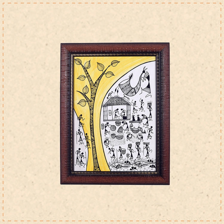 The Tree Of Life Warli Painting  (10x0.5x13)