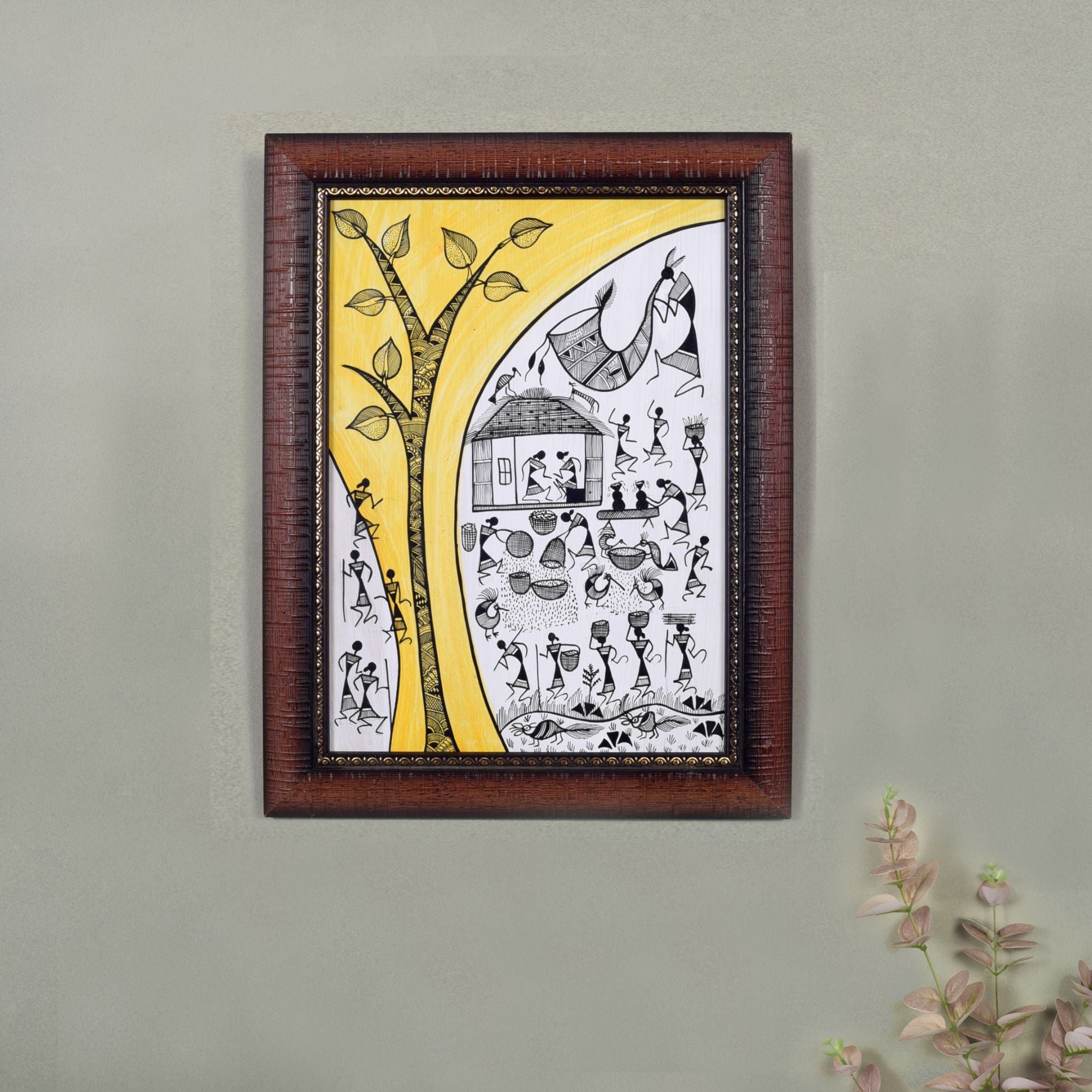 The Tree Of Life Warli Painting  (10x0.5x13)