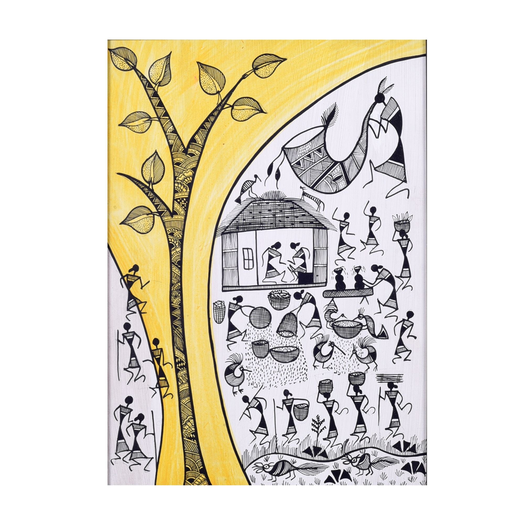 The Tree Of Life Warli Painting  (10x0.5x13)
