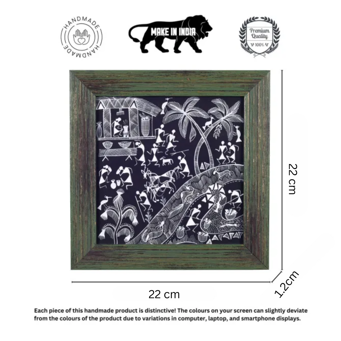 Warli Agriculture Handcrafted Painting  (8.7x0.5x8.7)