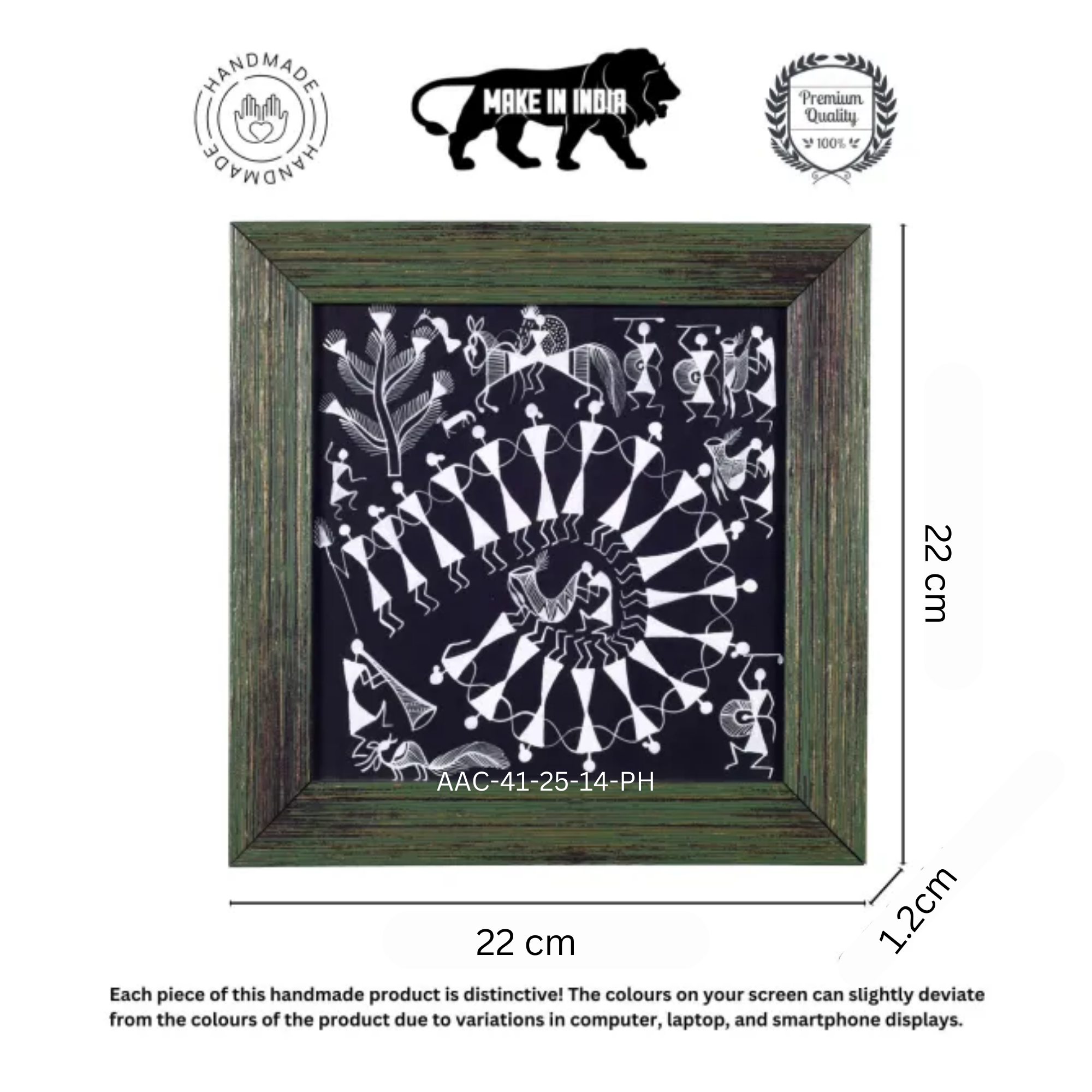 Tribal Dance Warli Painting  (8.7x0.5x8.7)