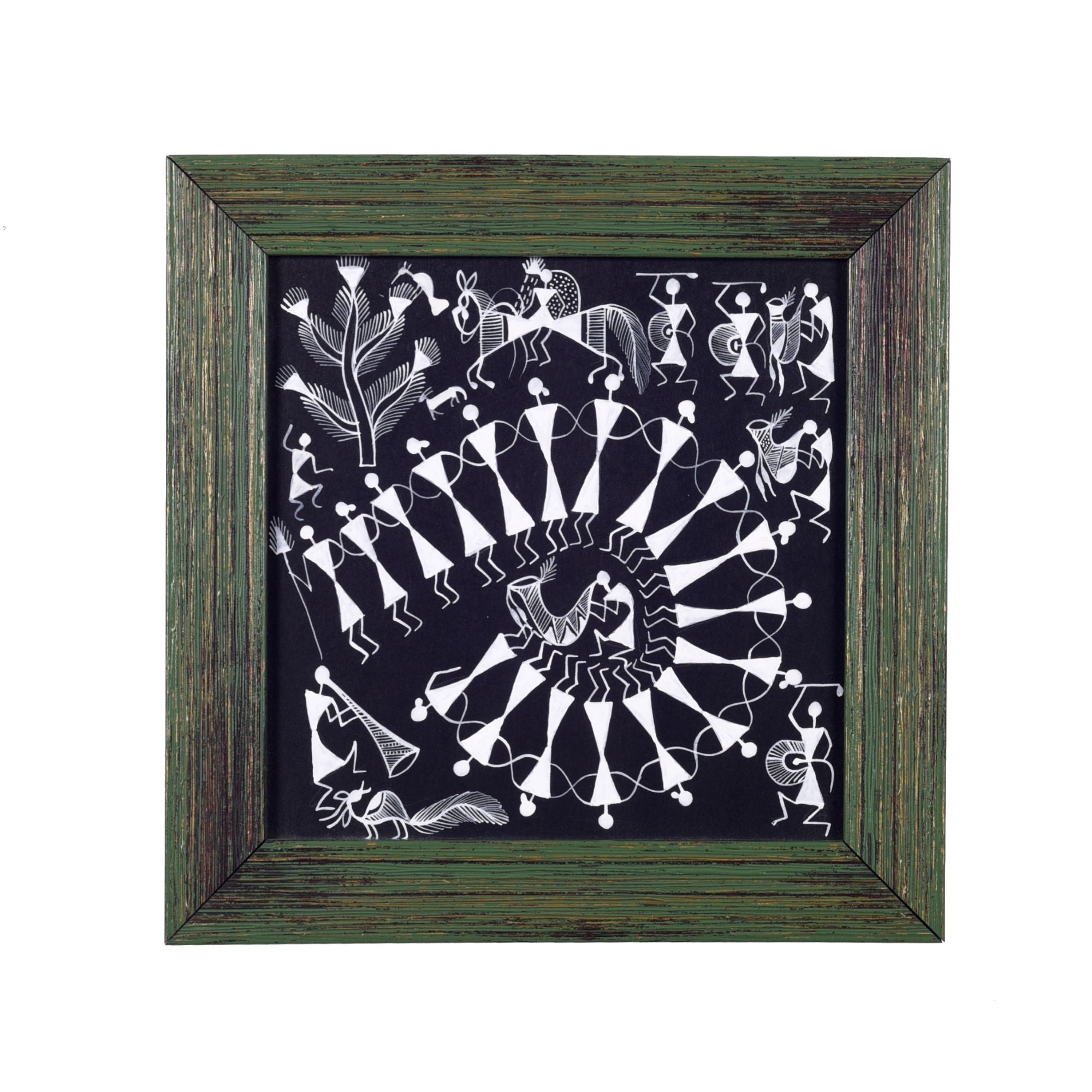 Tribal Dance Warli Painting  (8.7x0.5x8.7)