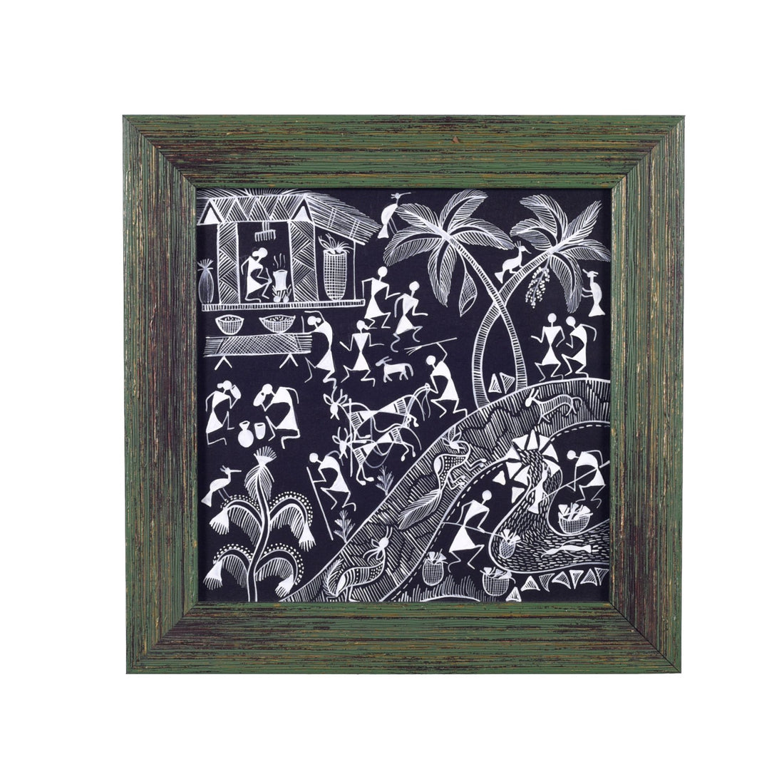 Warli Agriculture Handcrafted Painting  (8.7x0.5x8.7)