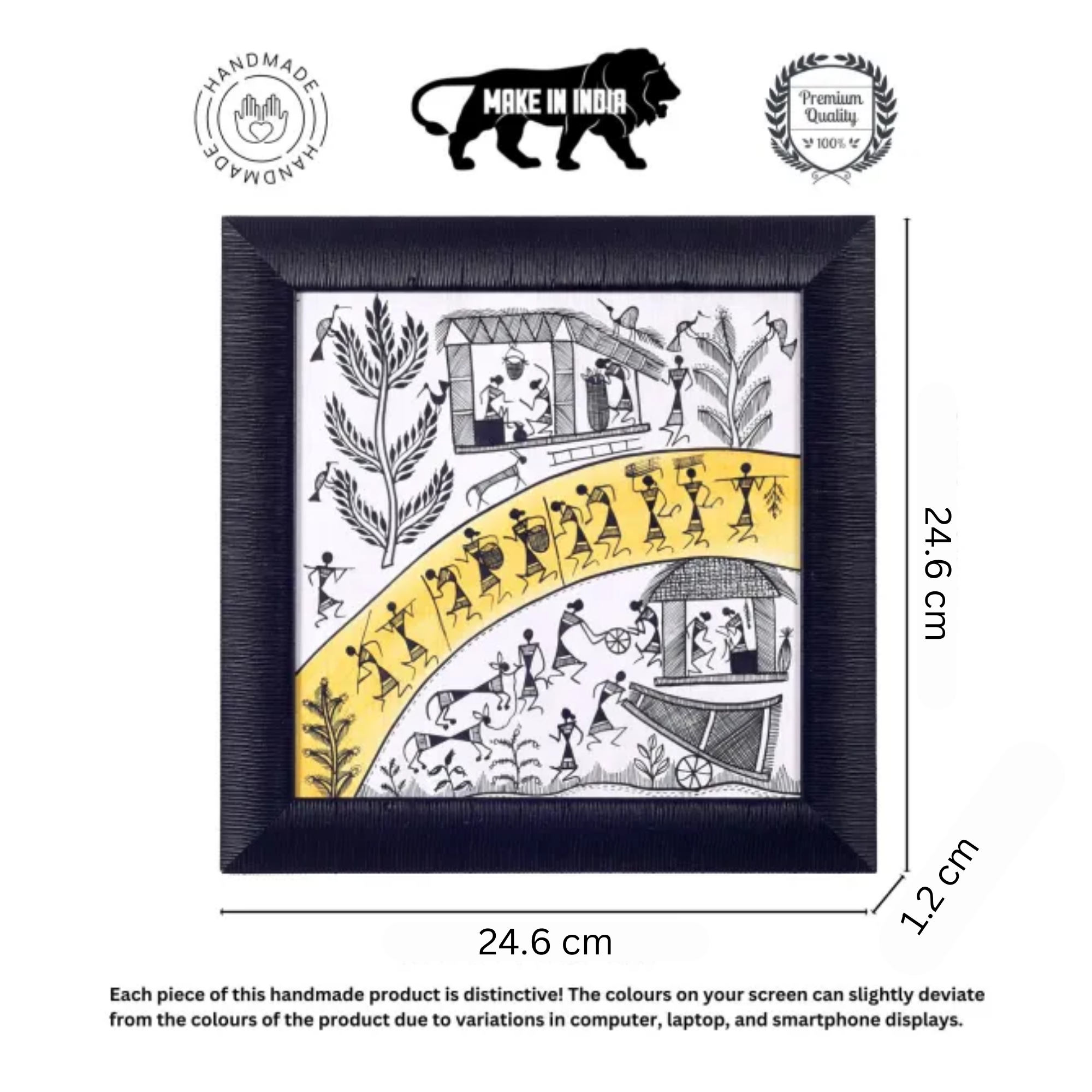 Warli Processions Handcrafted Painting  (9.7x0.5x9.7)