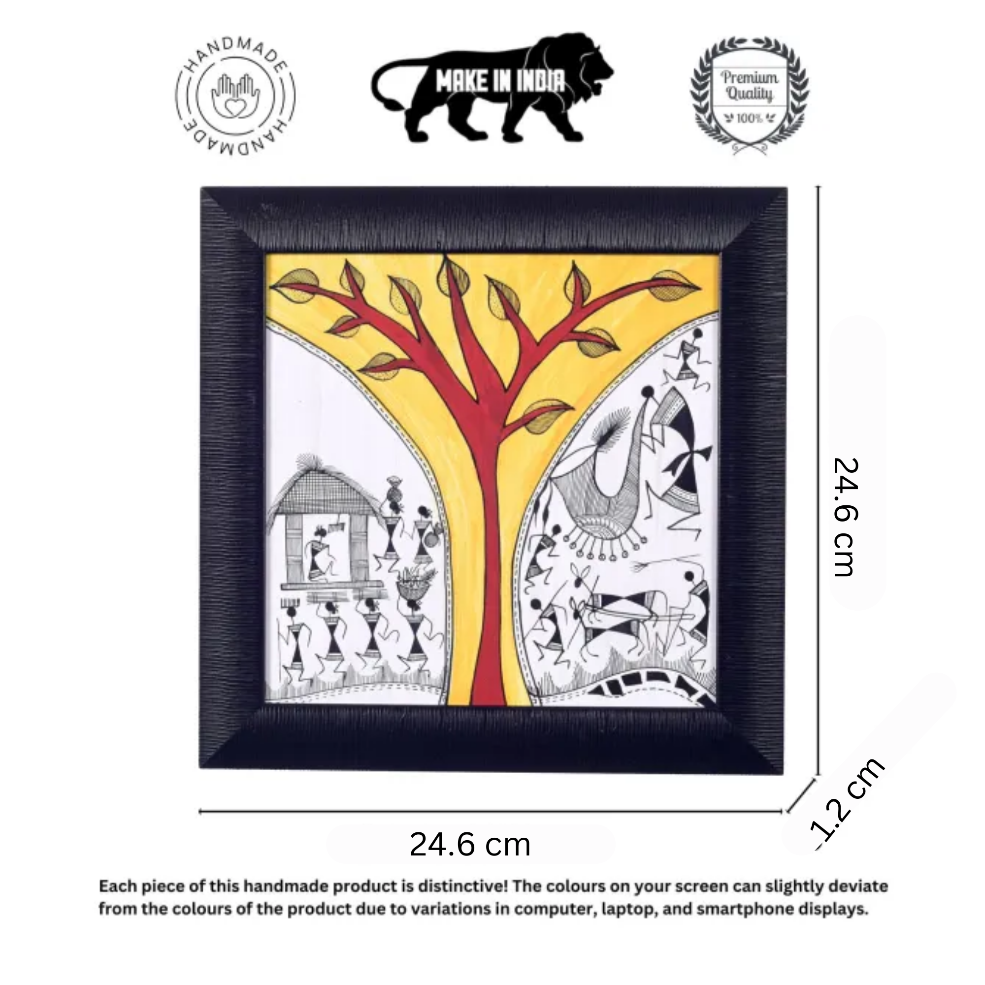 The Warli Tree Handcrafted Painting  (9.7x0.5x9.7)