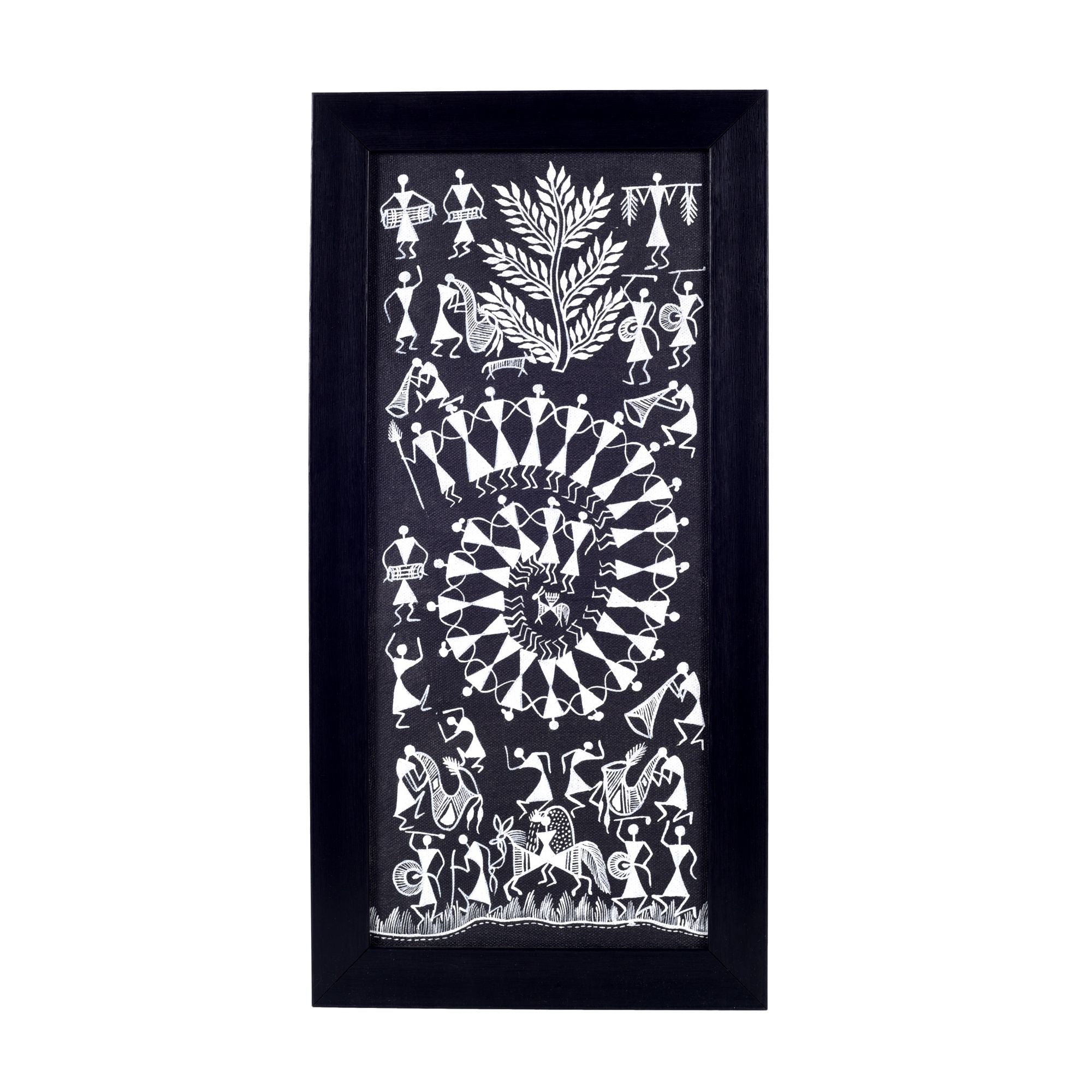 Warli Symphony Hanpainted Paintings S02  (9x0.5x18)