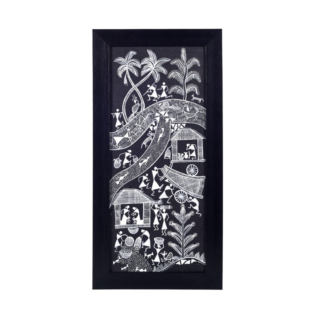 Warli Symphony Hanpainted Paintings S02  (9x0.5x18)
