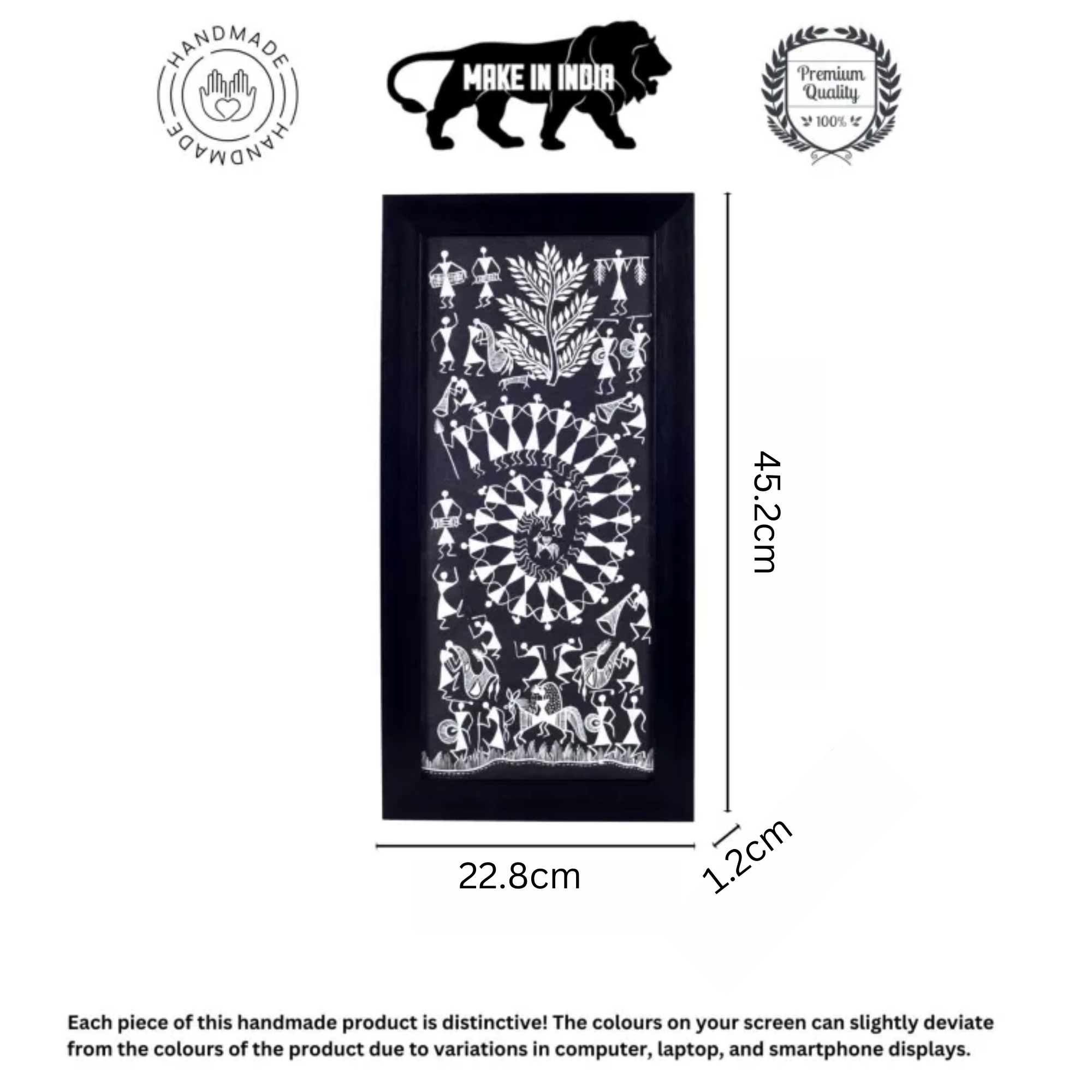 Warli Symphony Hanpainted Painting  (9x0.5x18)