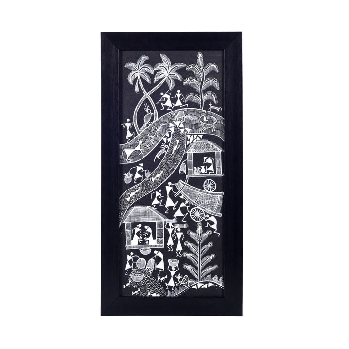 Symphony Of Warli Hand Painted  Painting  (9x0.5x18)