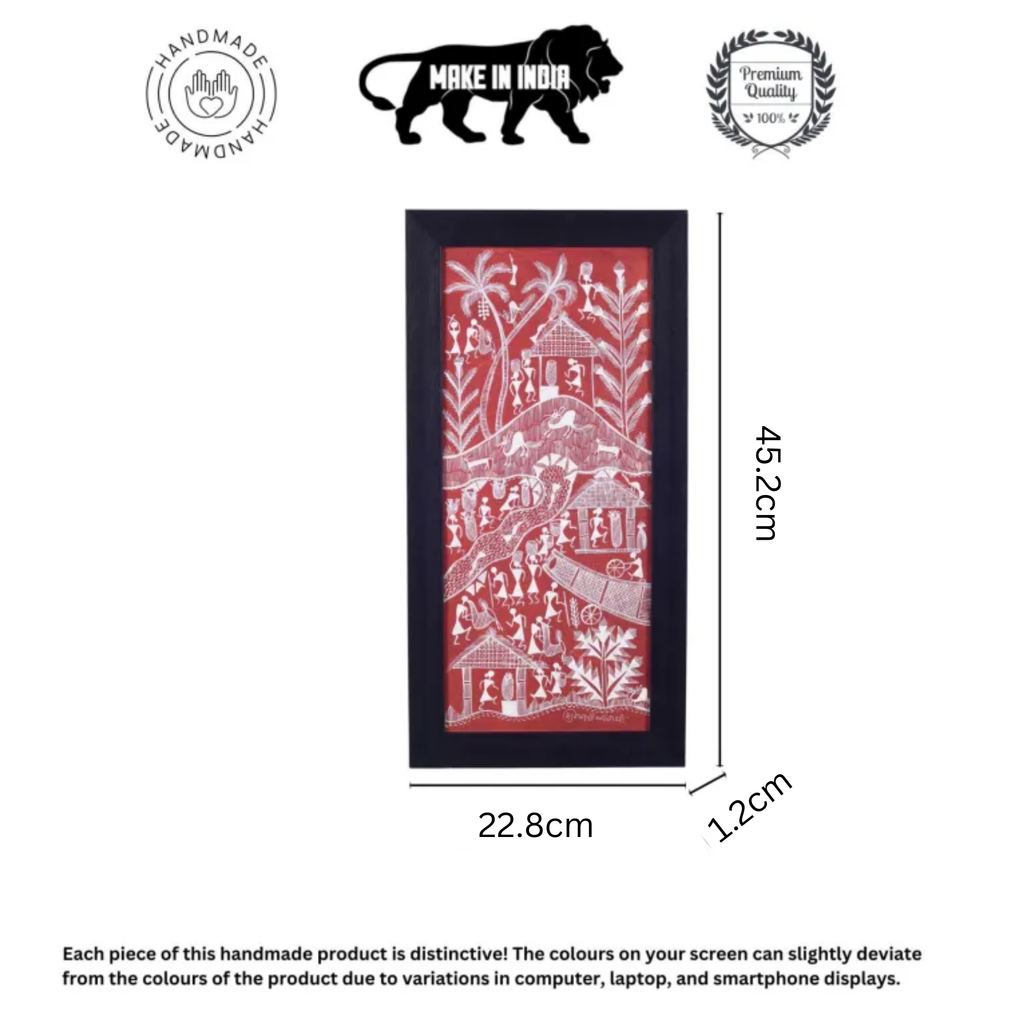 Gerua Warli Painting  (9x0.5x18)