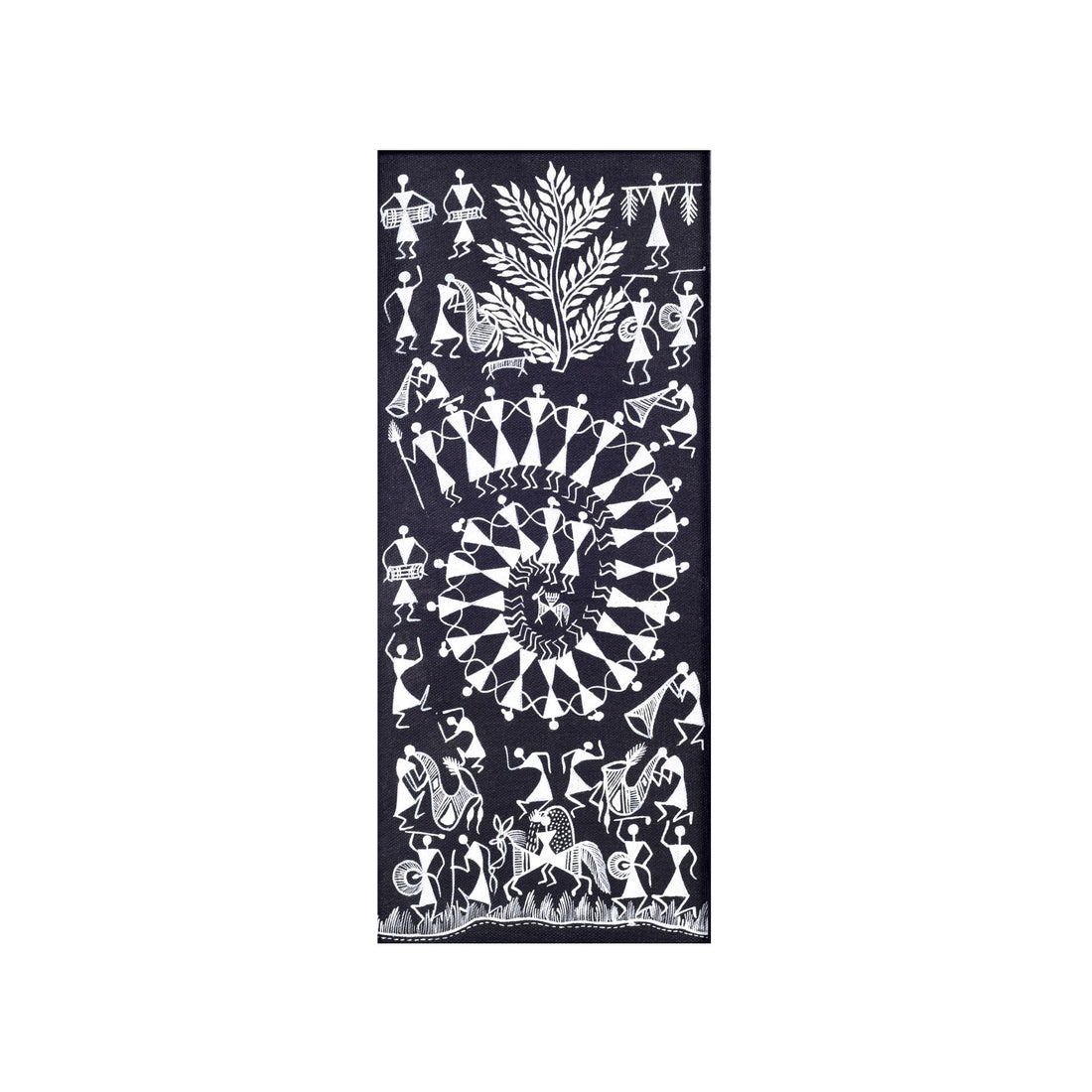 Warli Symphony Hanpainted Painting  (9x0.5x18)