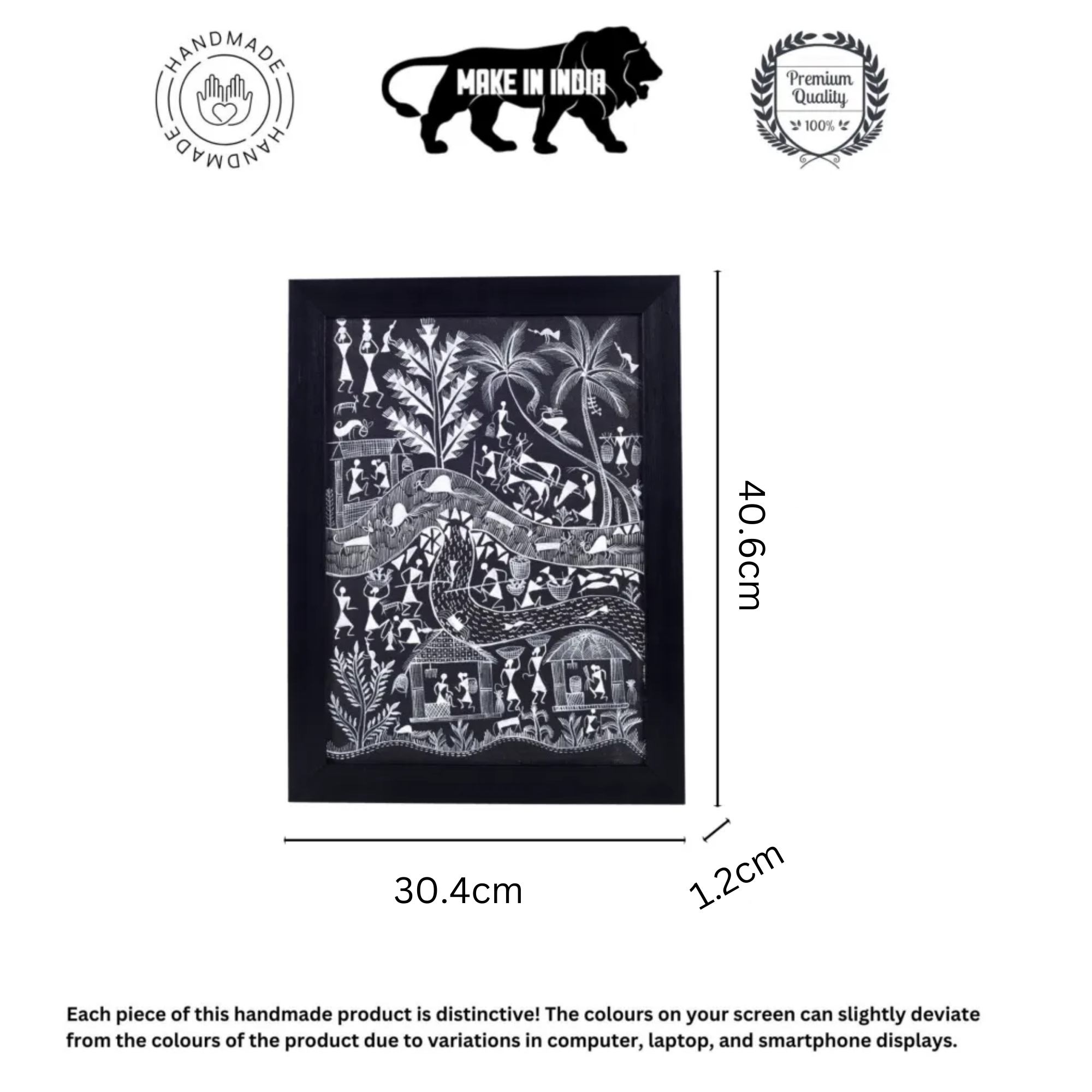 Warli Symphony Hanpainted Paintings S02  (12x0.5x16)