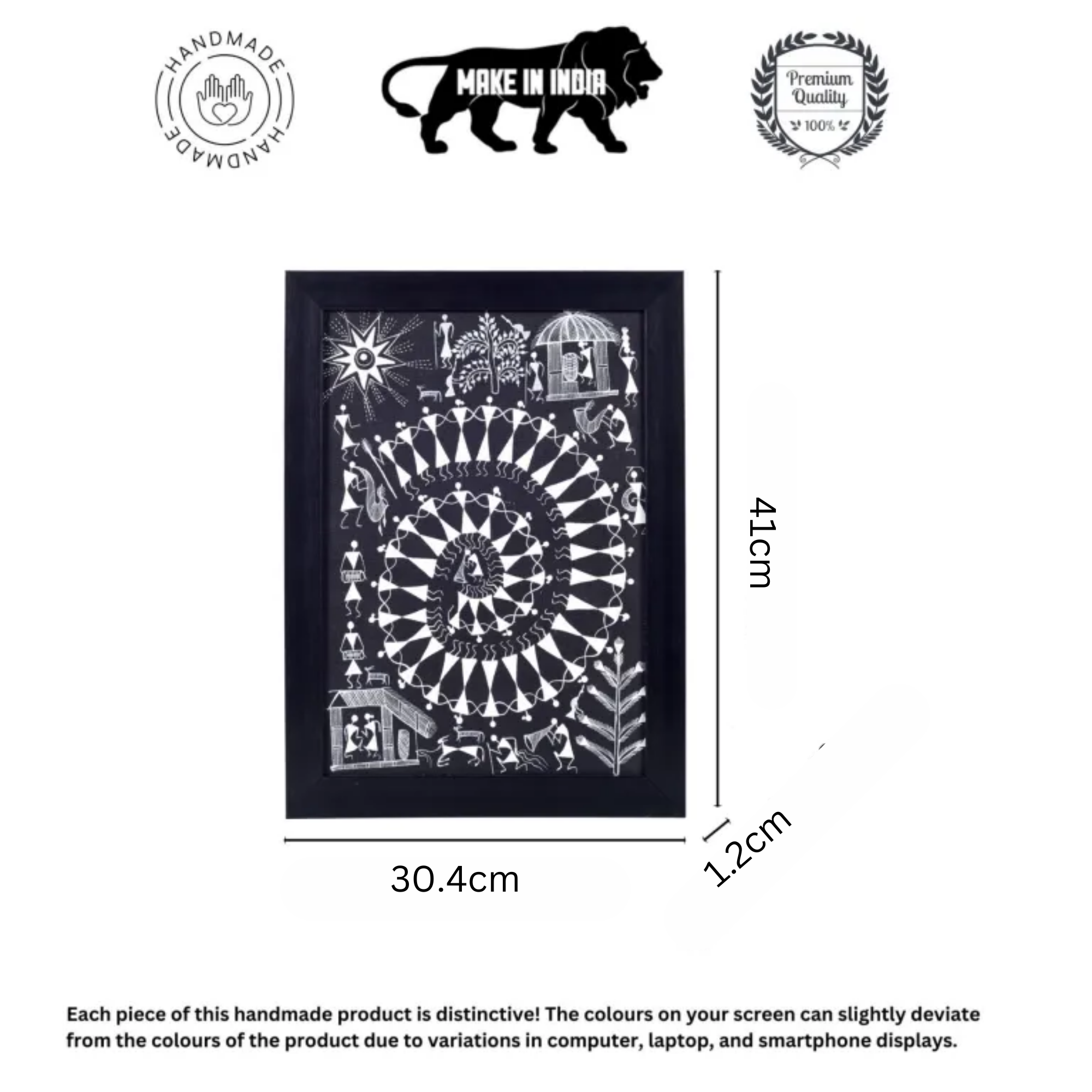 Warli Symphony Hanpainted Painting  (12x0.5x16)