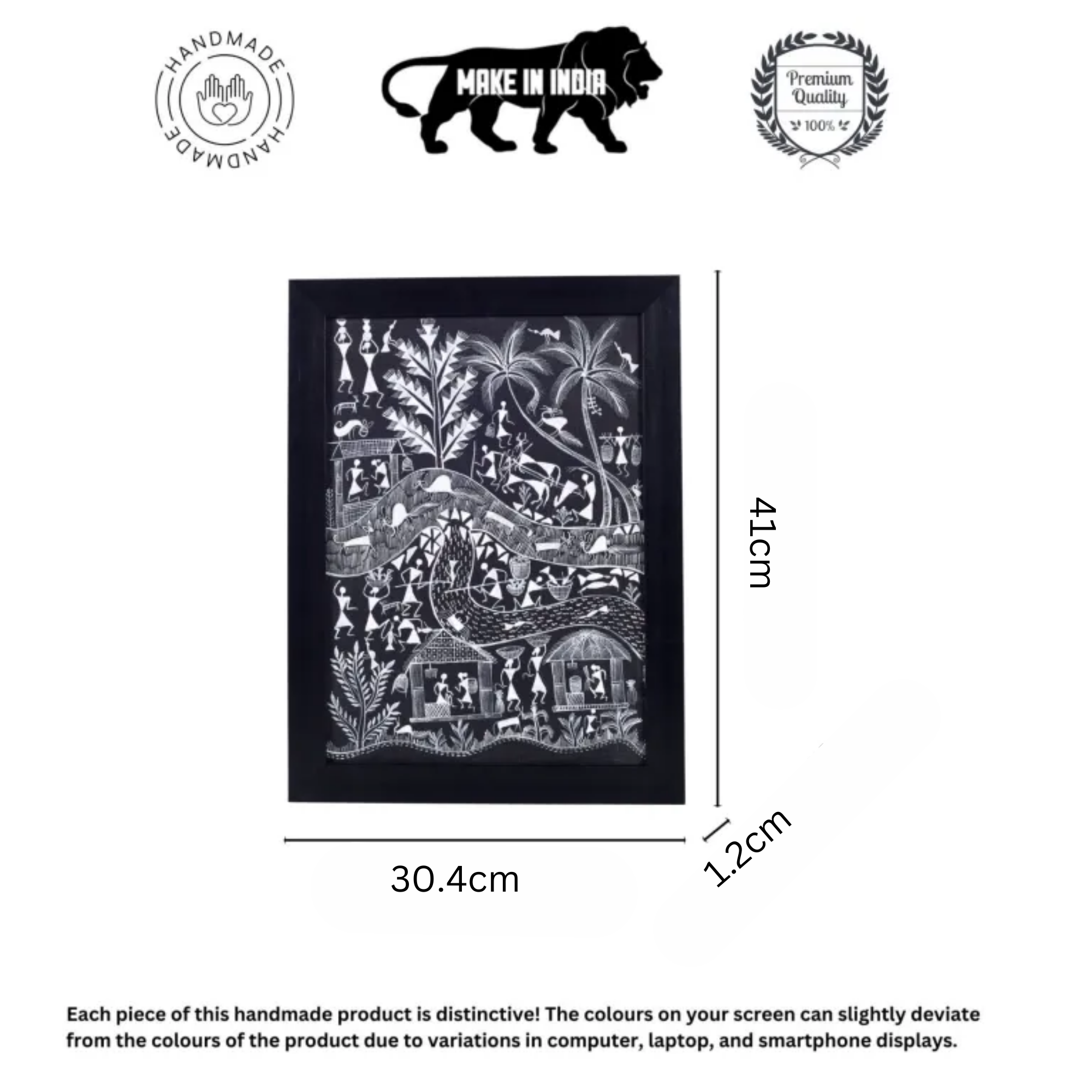 Symphony Of Warli Hand Painted  Painting  (12x0.5x16)