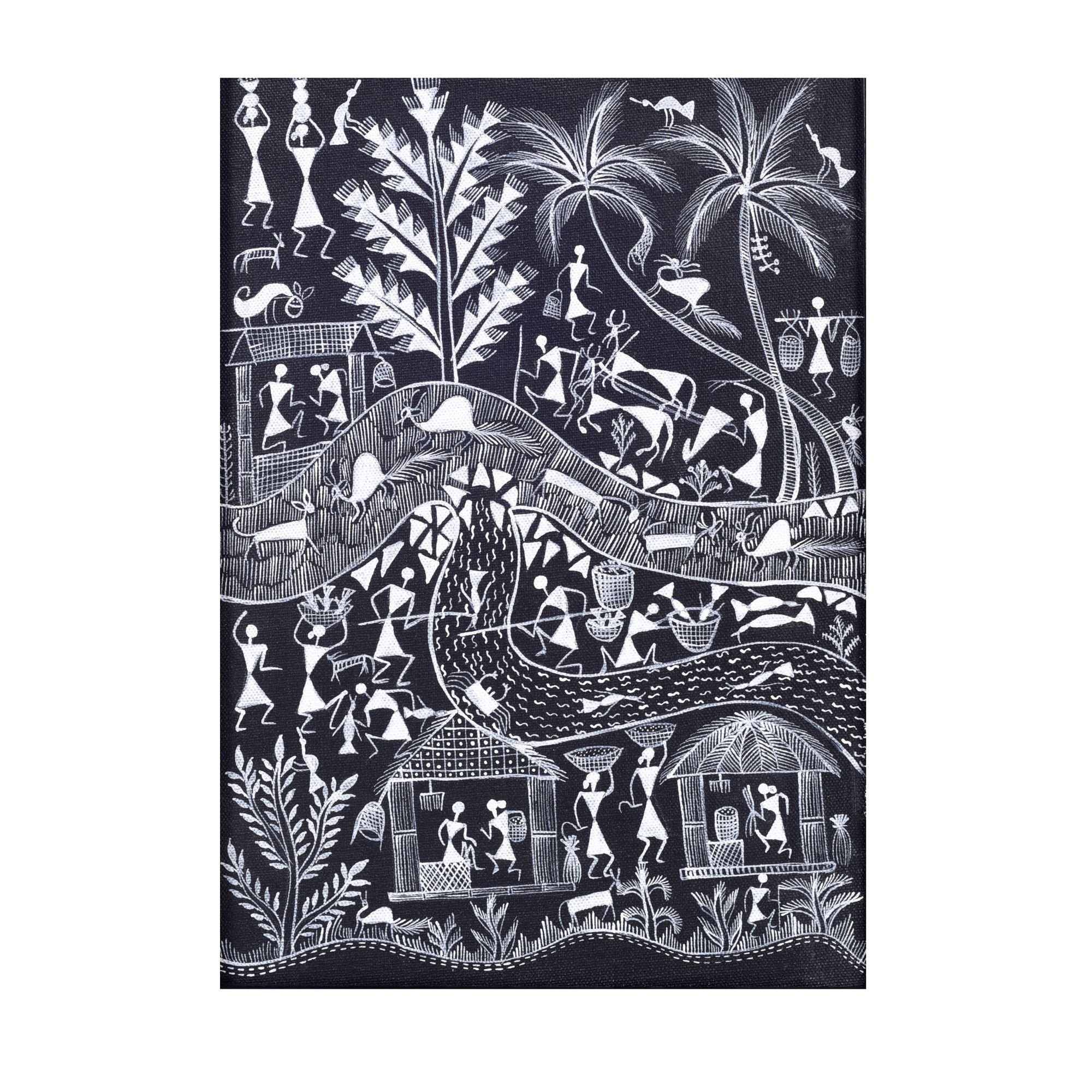 Symphony Of Warli Hand Painted  Painting  (12x0.5x16)