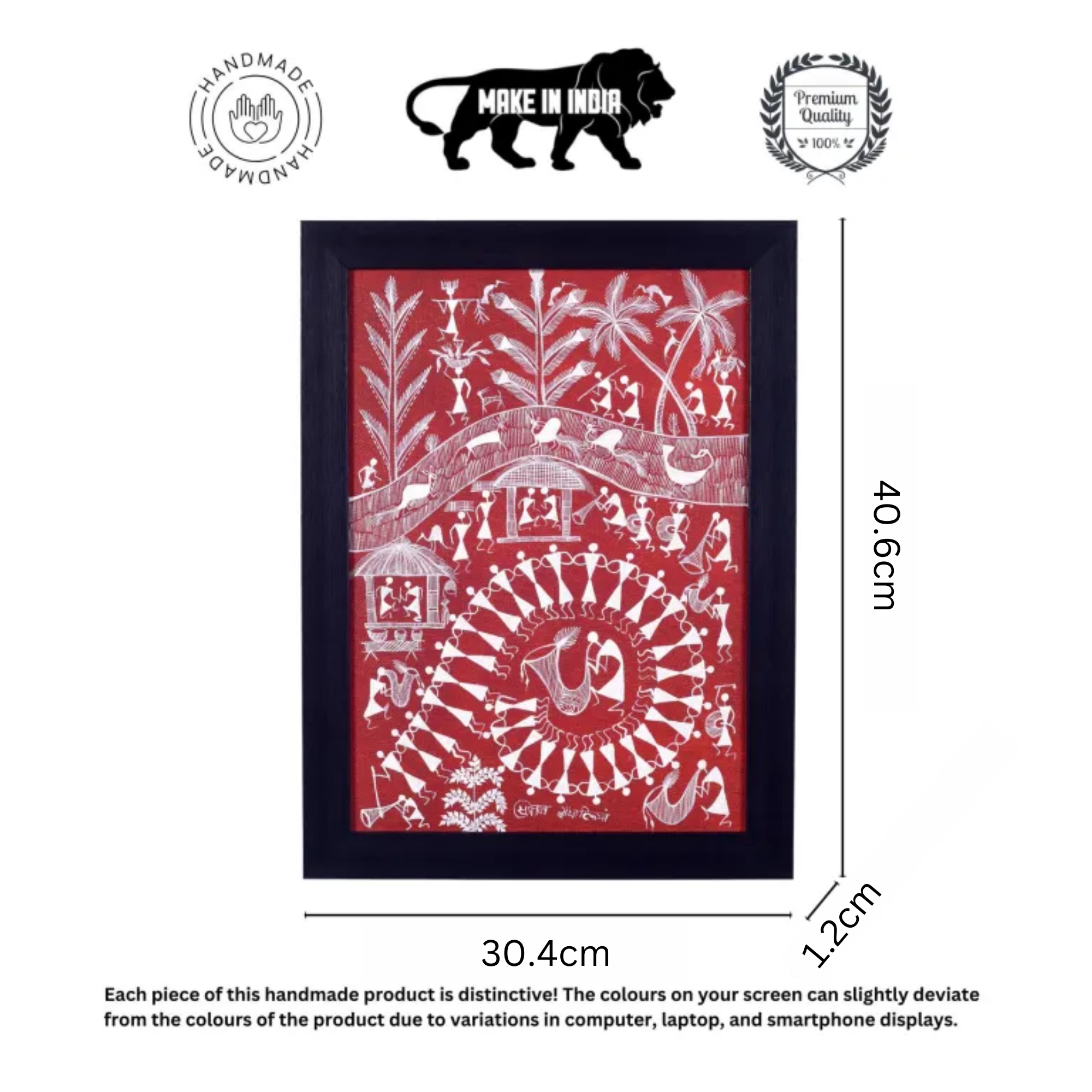 Warli Culture Handcrafted Warli Painting  (12x0.5x16)