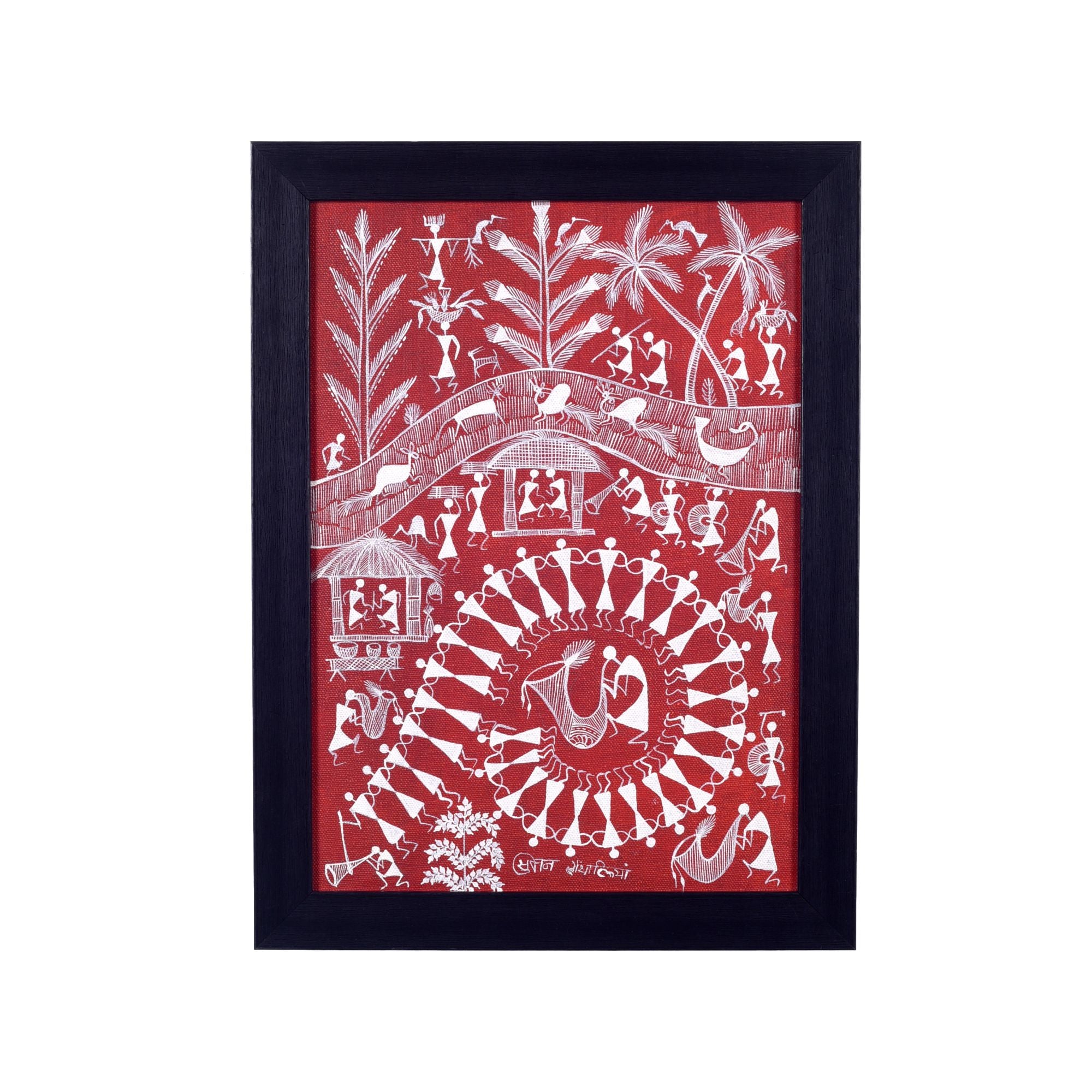 Warli Culture Handcrafted Warli Painting  (12x0.5x16)