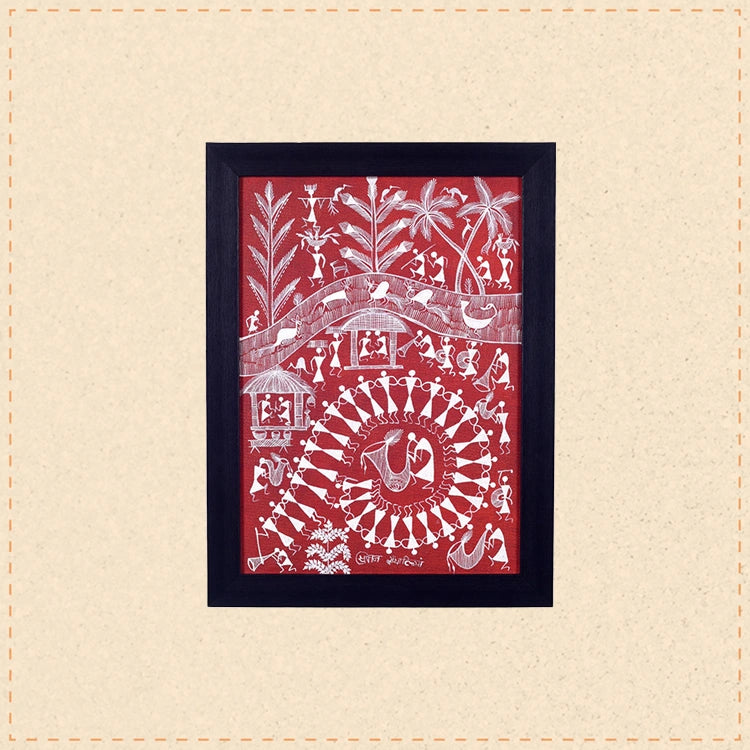 Warli Culture Handcrafted Warli Painting  (12x0.5x16)