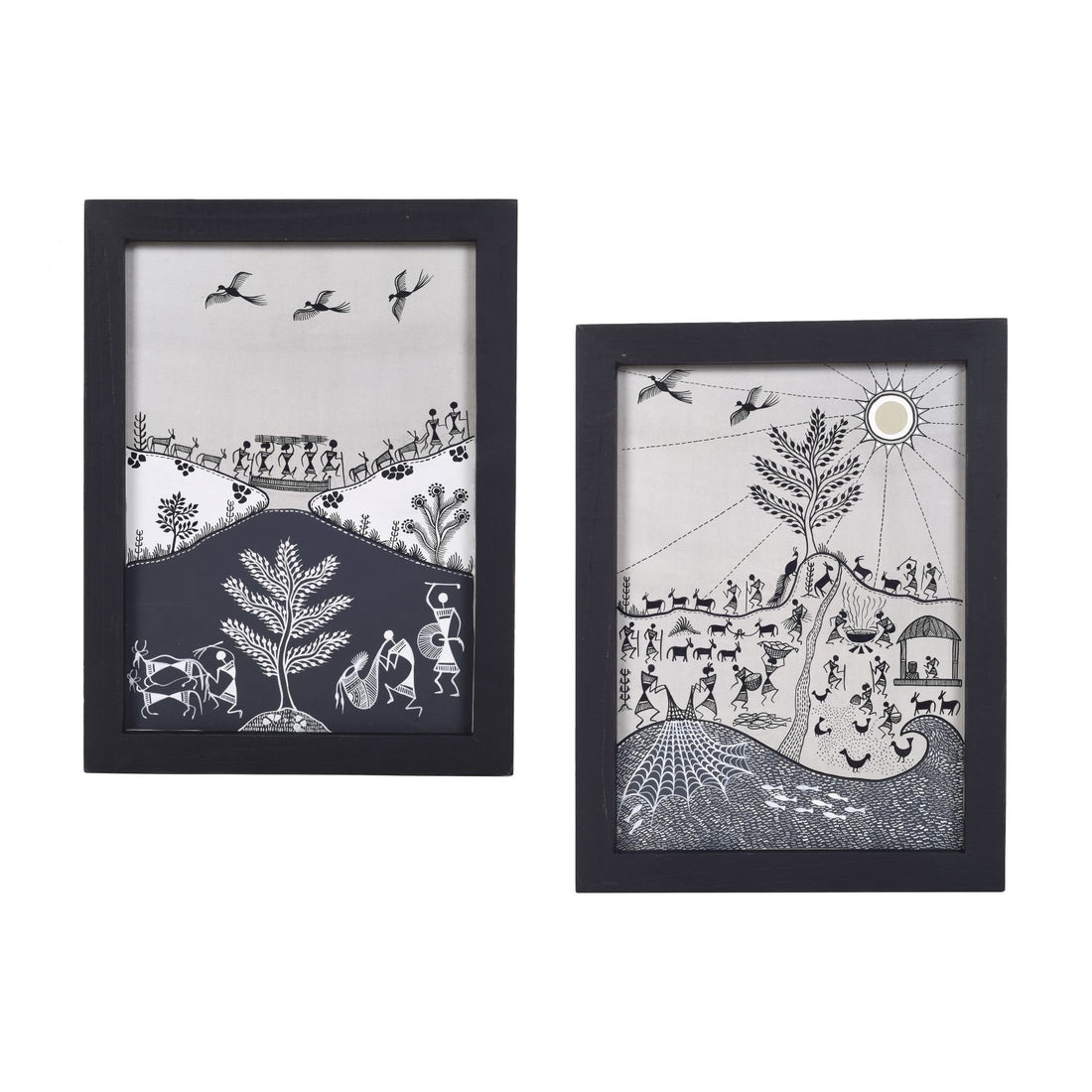 Monochrome Rhythms Warli Paintings S02