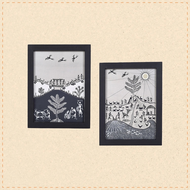 Monochrome Rhythms Warli Paintings S02