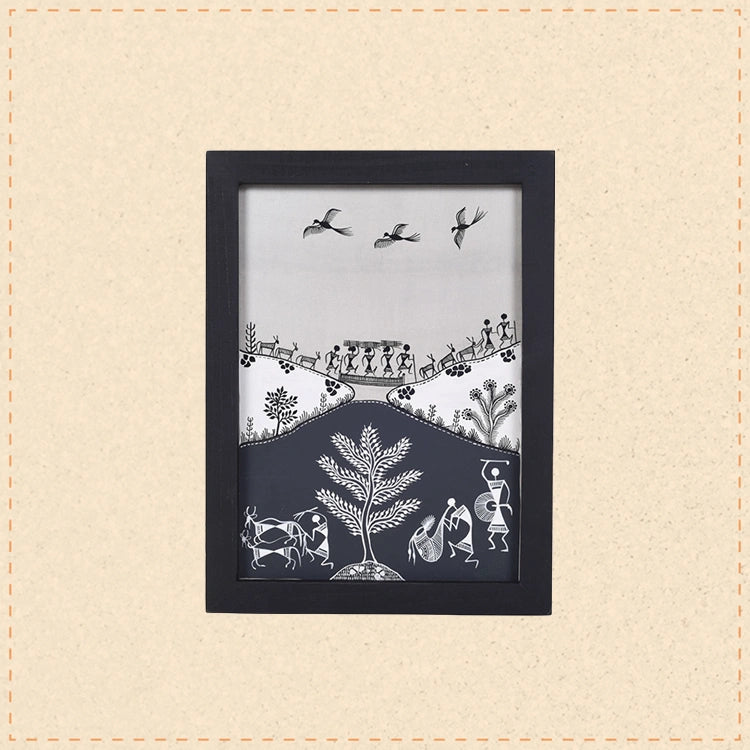 Harmonious Contrast Warli Painting