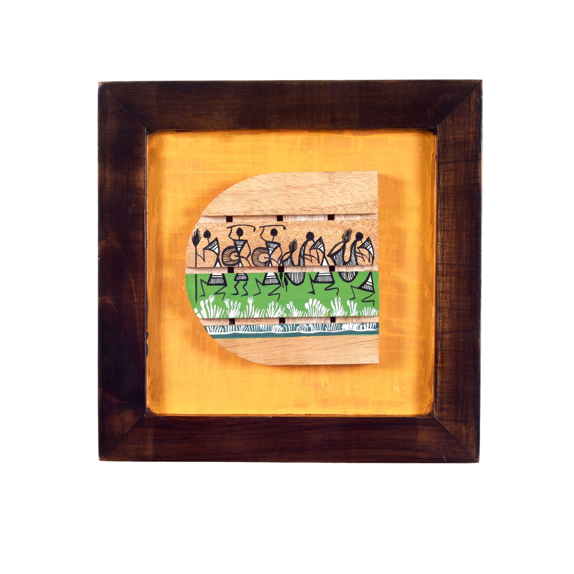 Shades OF warli wall paintings SET OF 2 (8x8x7.5)