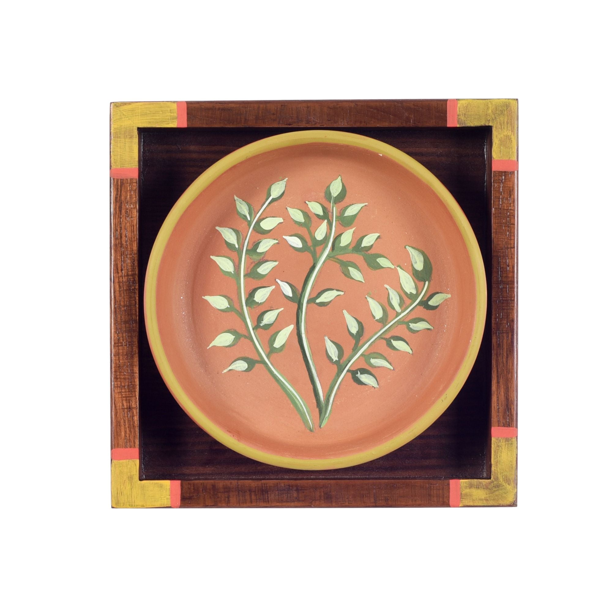 Nature's leaf terracotta wall paintings SET OF 2 (6.5x6.5x1.6)