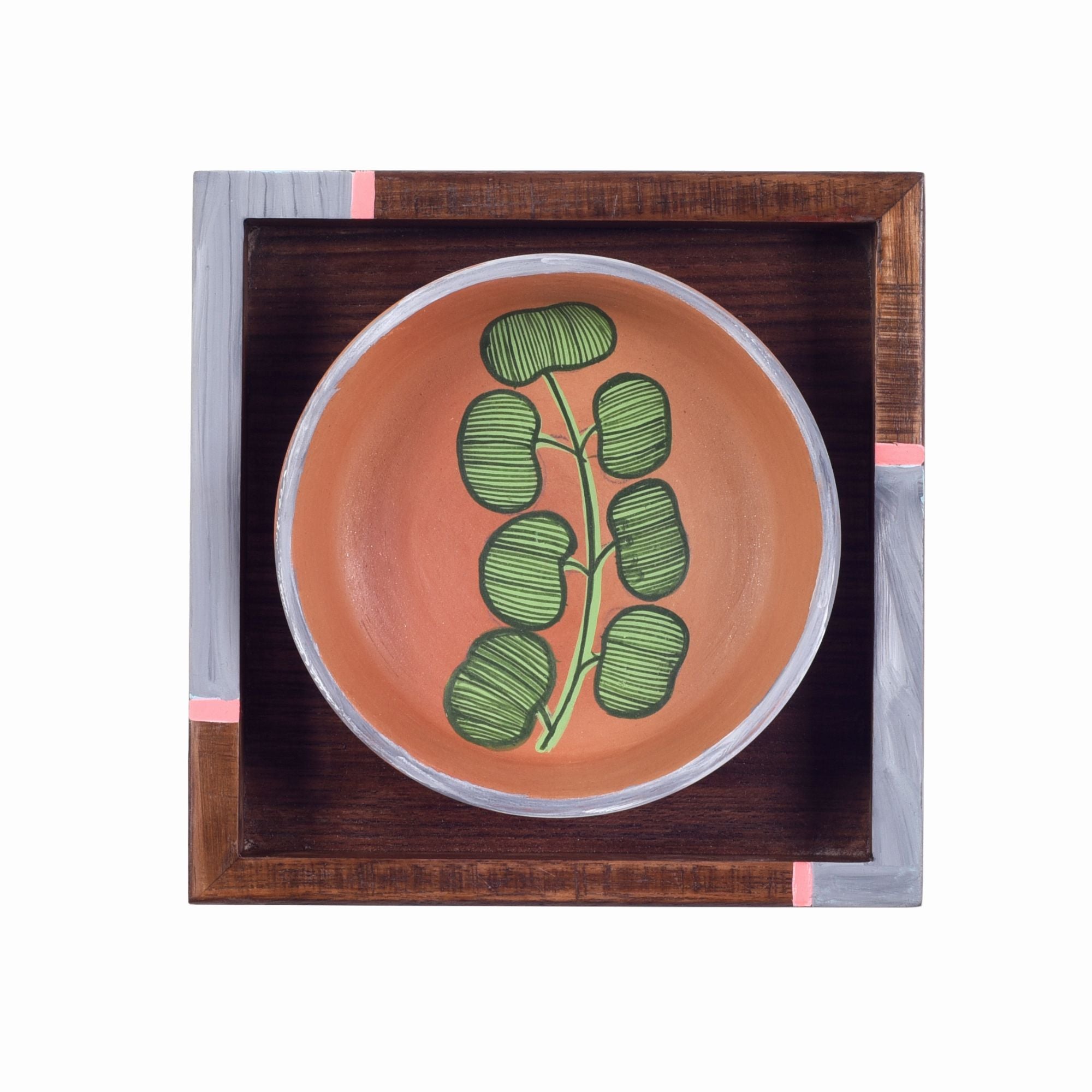 Nature's leaf terracotta wall paintings SET OF 2 (6.5x6.5x1.6)