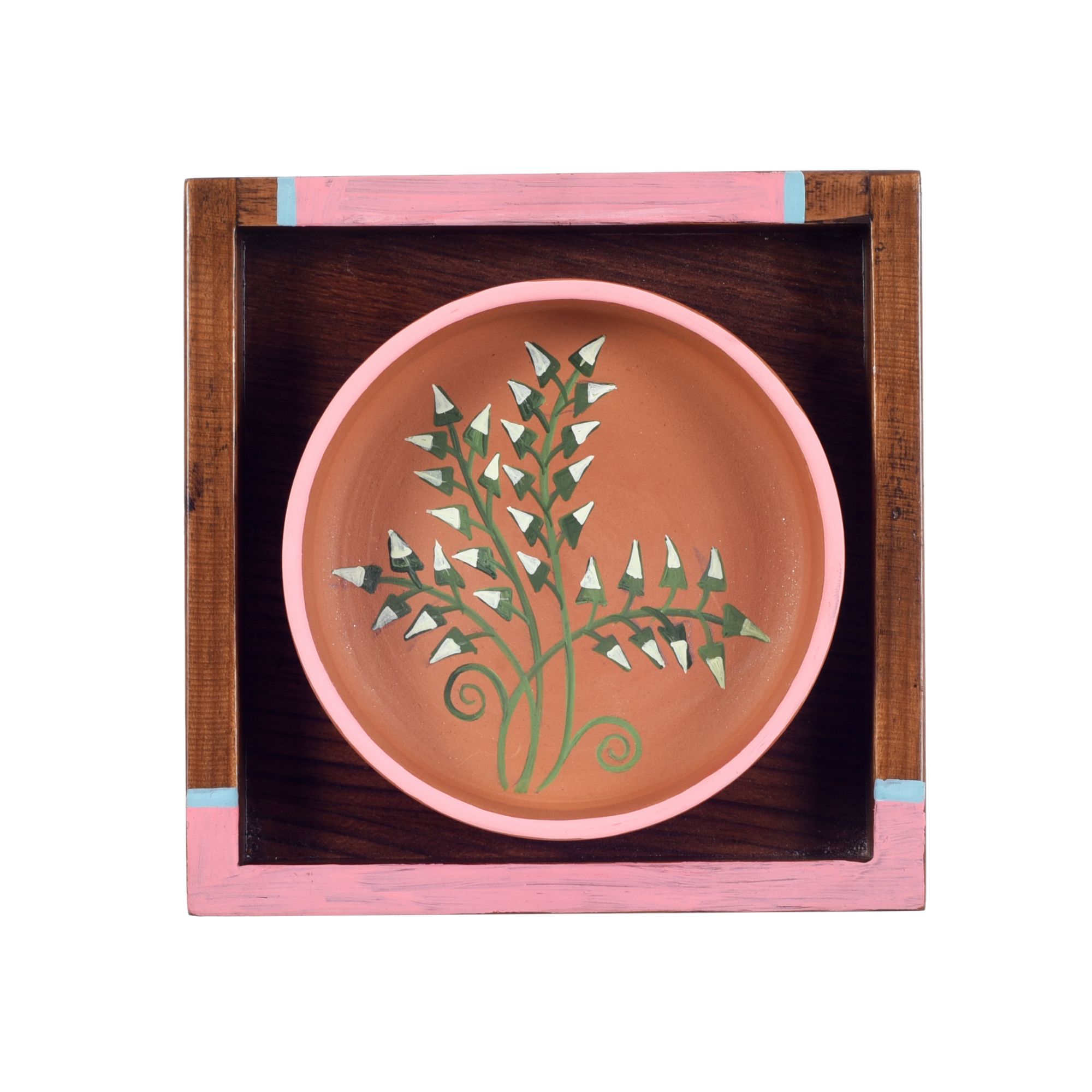 Nature's leaf terracotta wall paintings SET OF 4 (6.5x6.5x1.6)