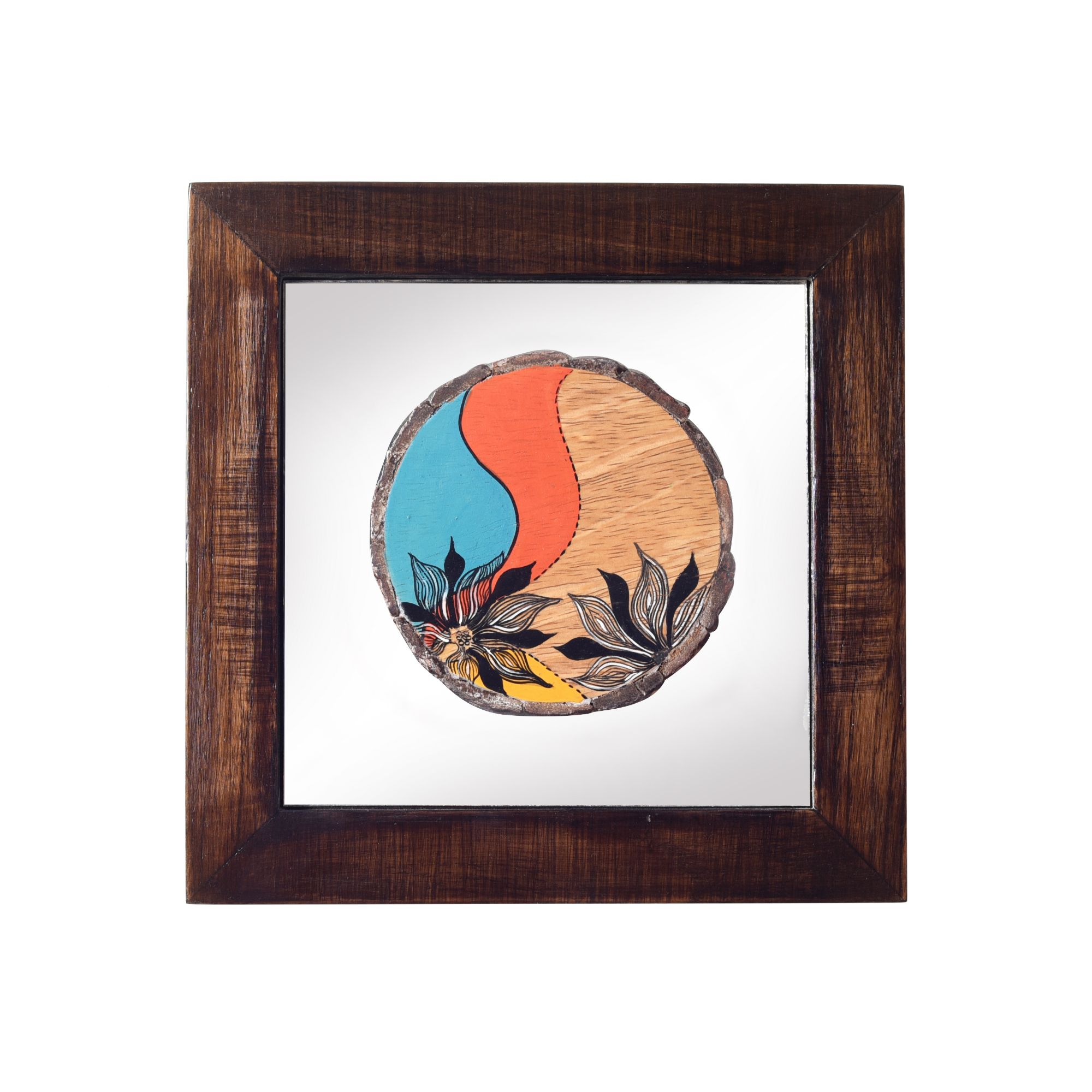 Patterns OF leaf wall paintnig SET OF 2 (8x8x1)