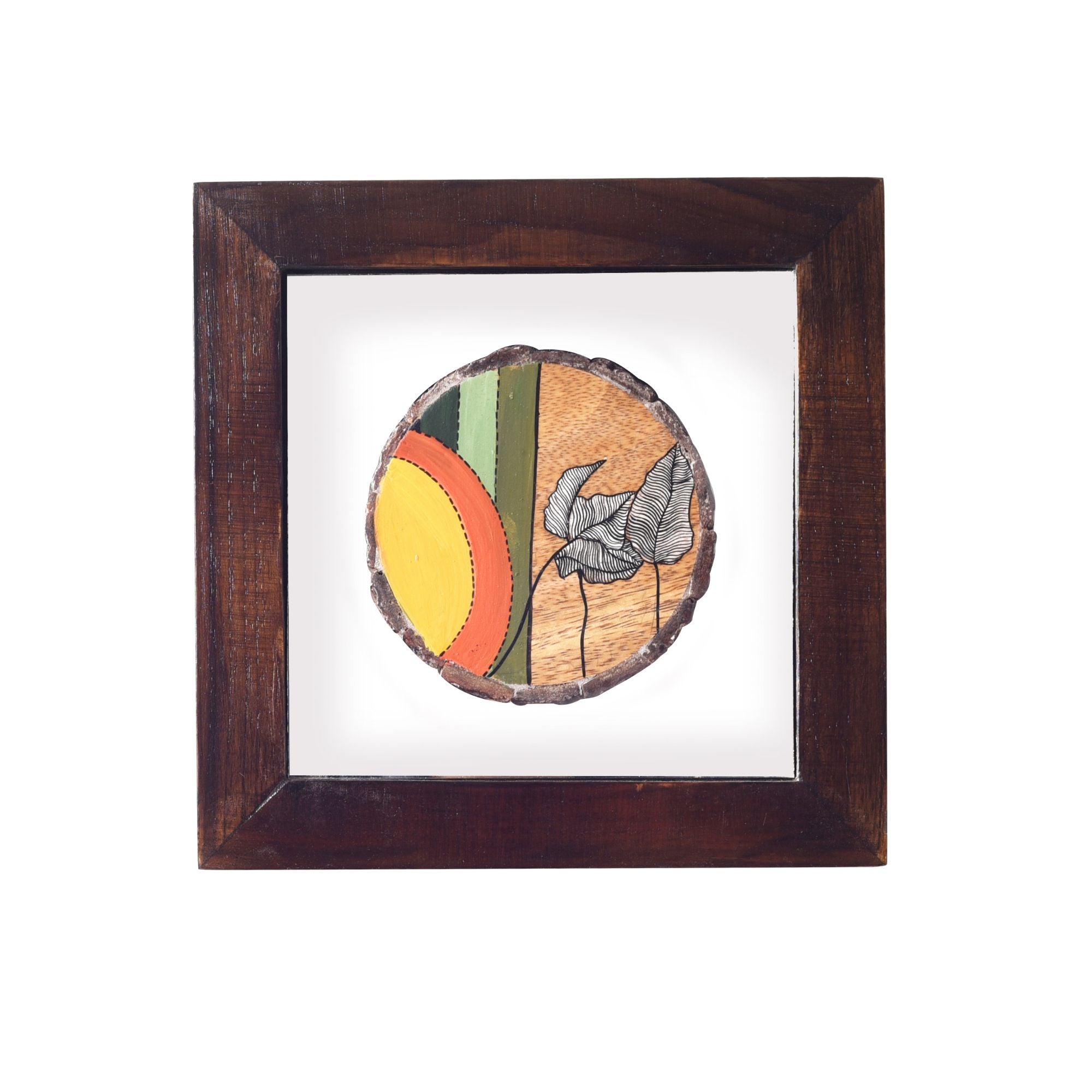 Patterns OF leaf wall paintnig SET OF 2 (8x8x1)