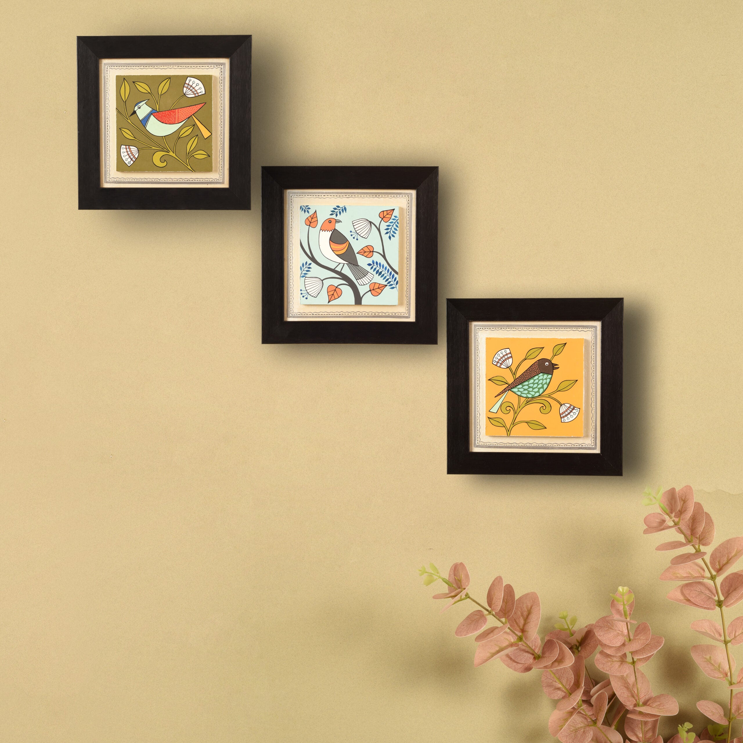 Triptych Avian Serenity S03 Paintings