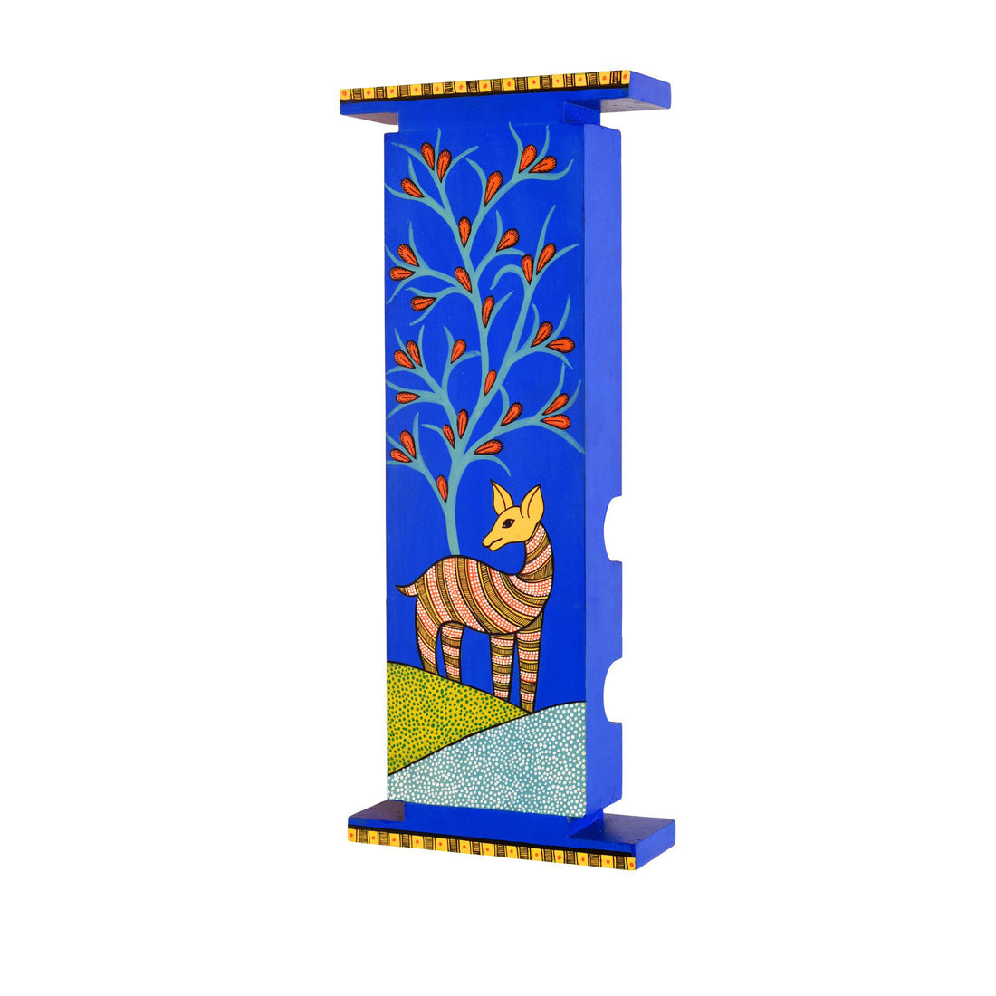 Indigo Deer Handcrafted Wall Decor Panel