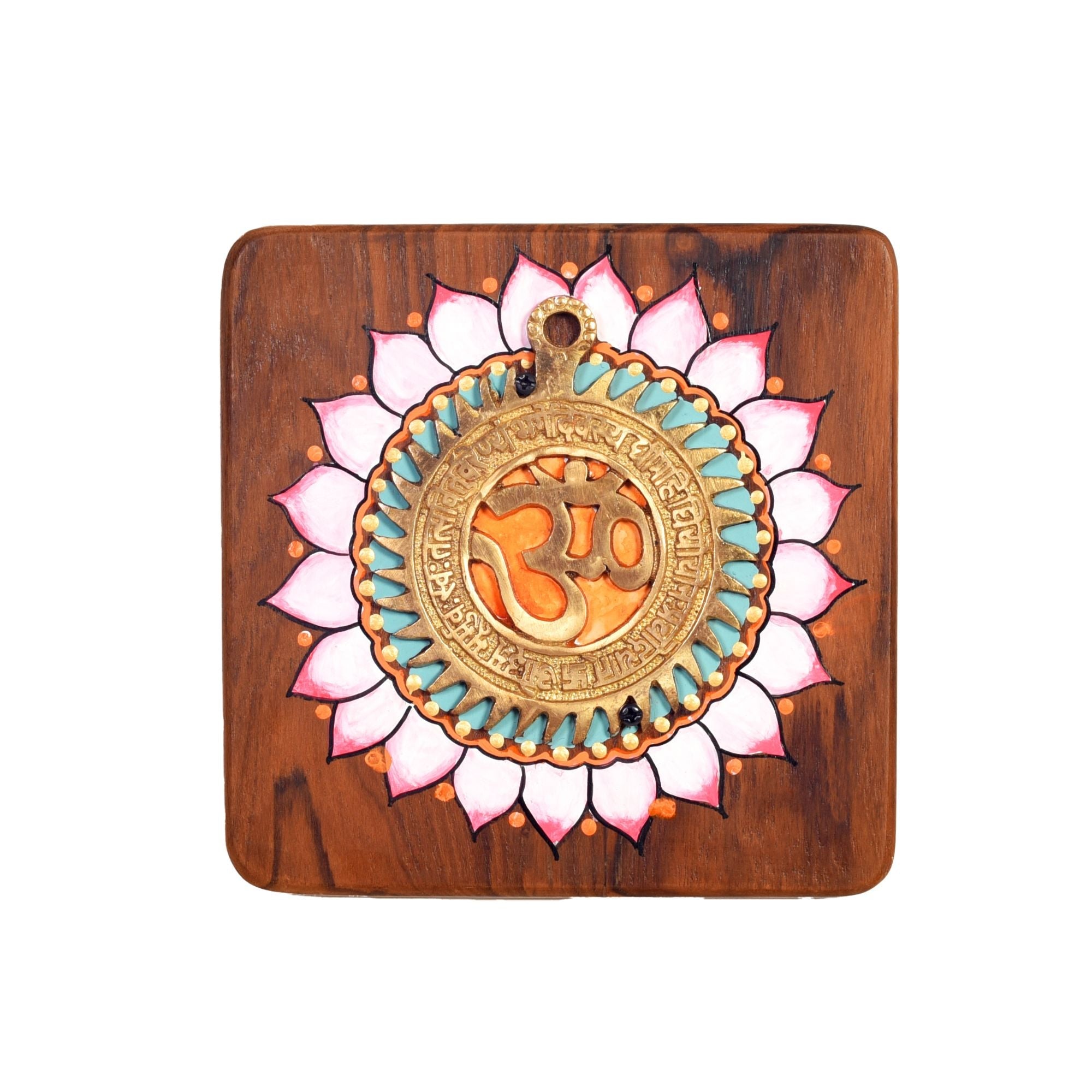 Shanti Om Wall Art, Handcrafted Wooden Decor with Lotus Mandala and Om Symbol for Peace, Balance and Spiritual Harmony