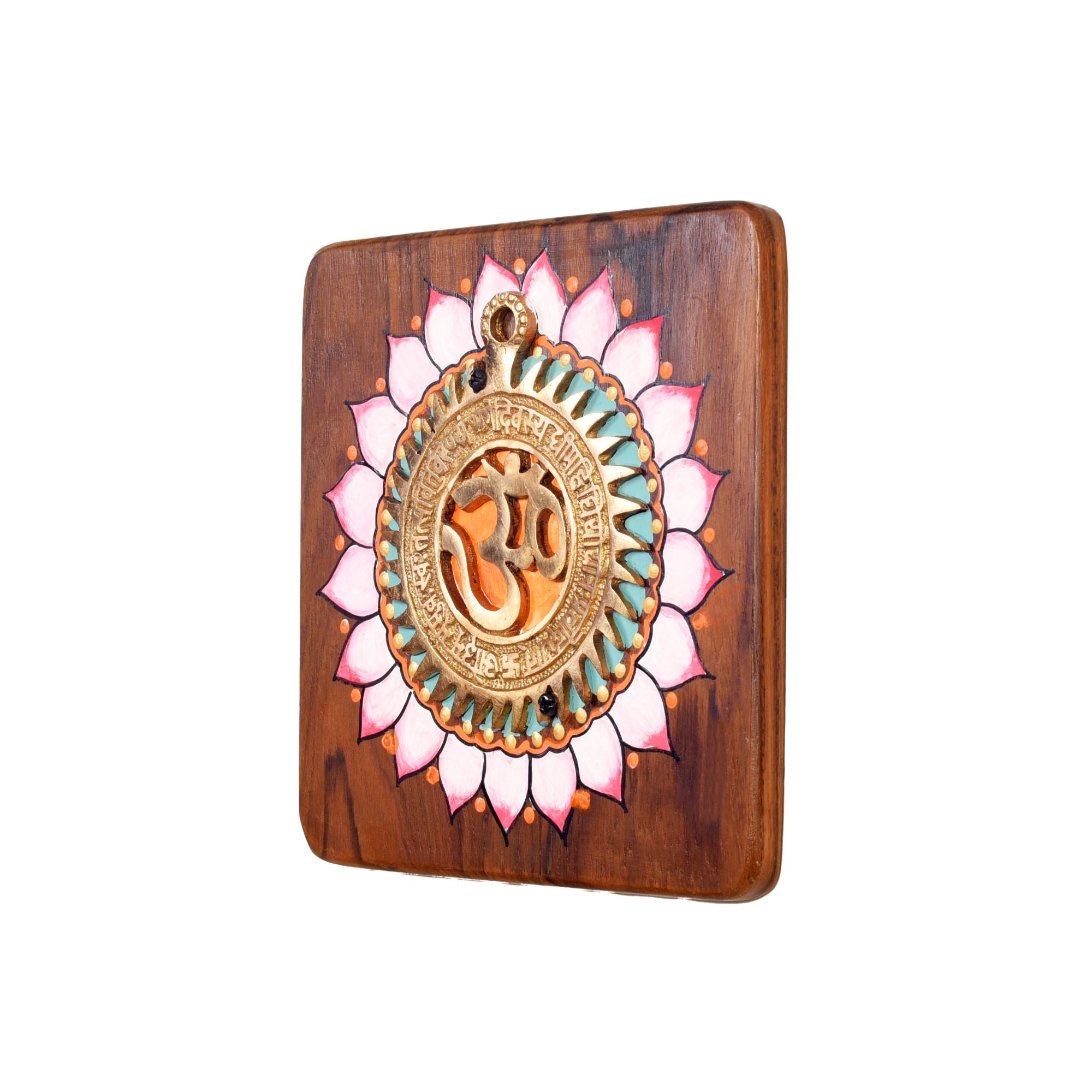 Shanti Om Wall Art, Handcrafted Wooden Decor with Lotus Mandala and Om Symbol for Peace, Balance and Spiritual Harmony