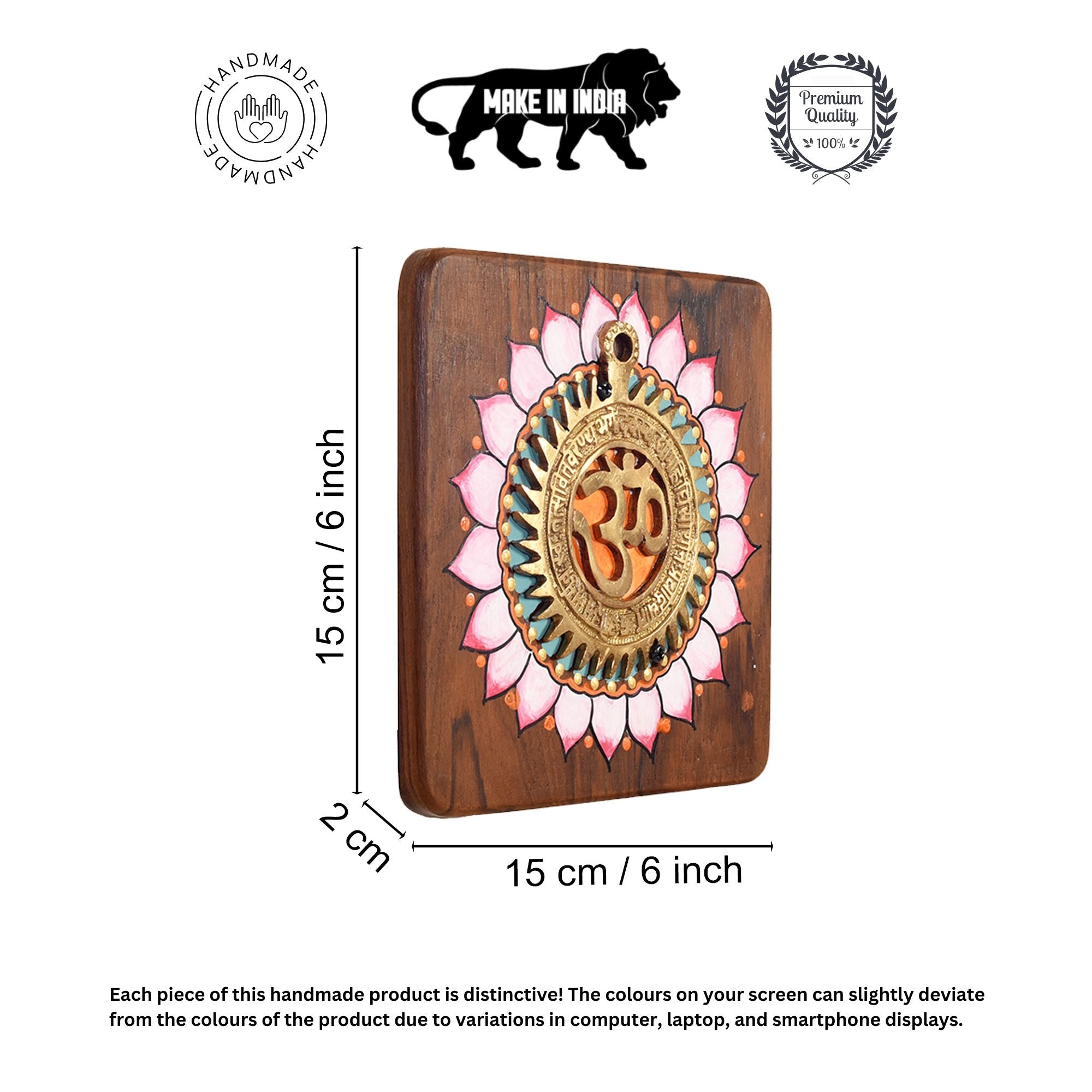 Shanti Om Wall Art, Handcrafted Wooden Decor with Lotus Mandala and Om Symbol for Peace, Balance and Spiritual Harmony