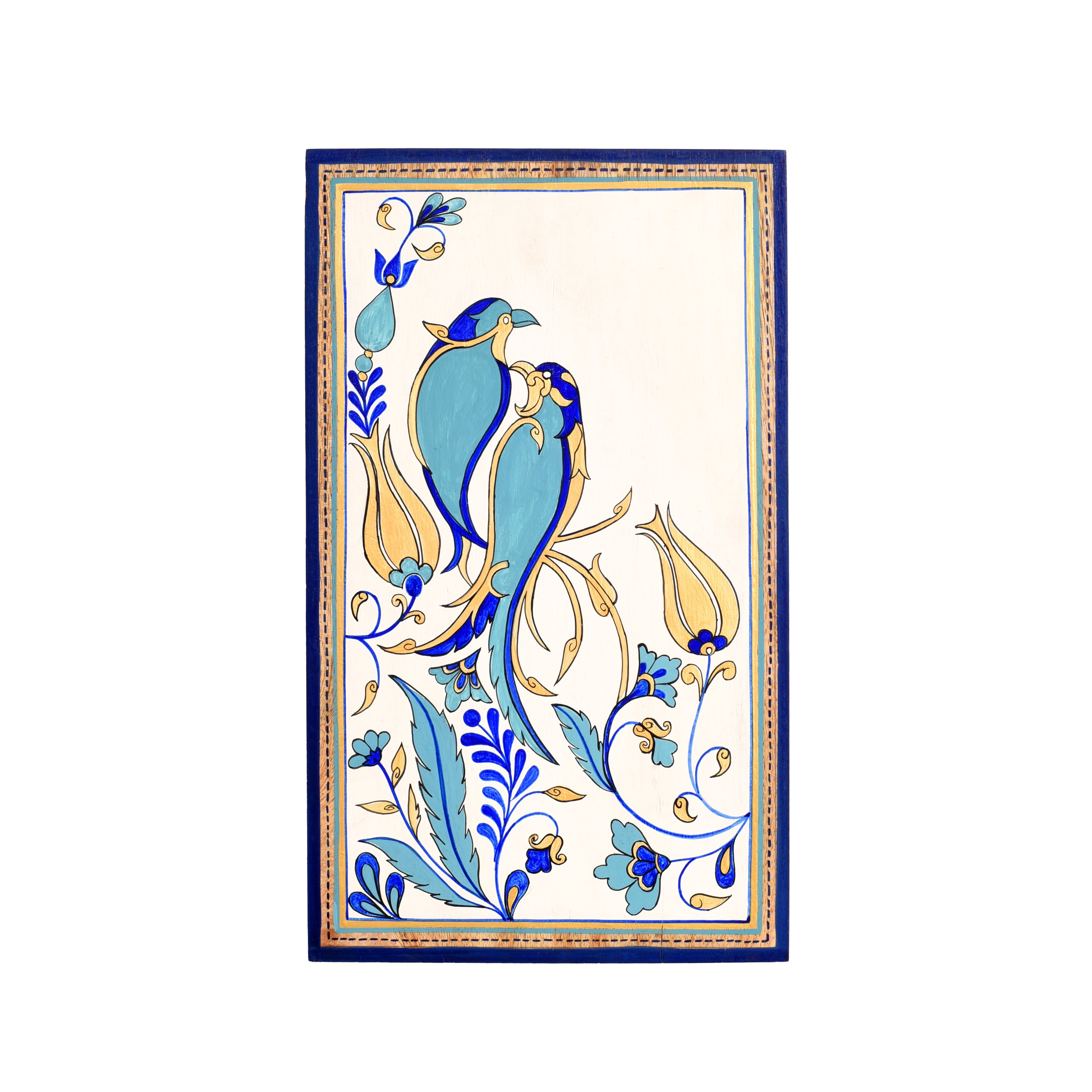 Blue Bird Motif Wooden Wall Frame