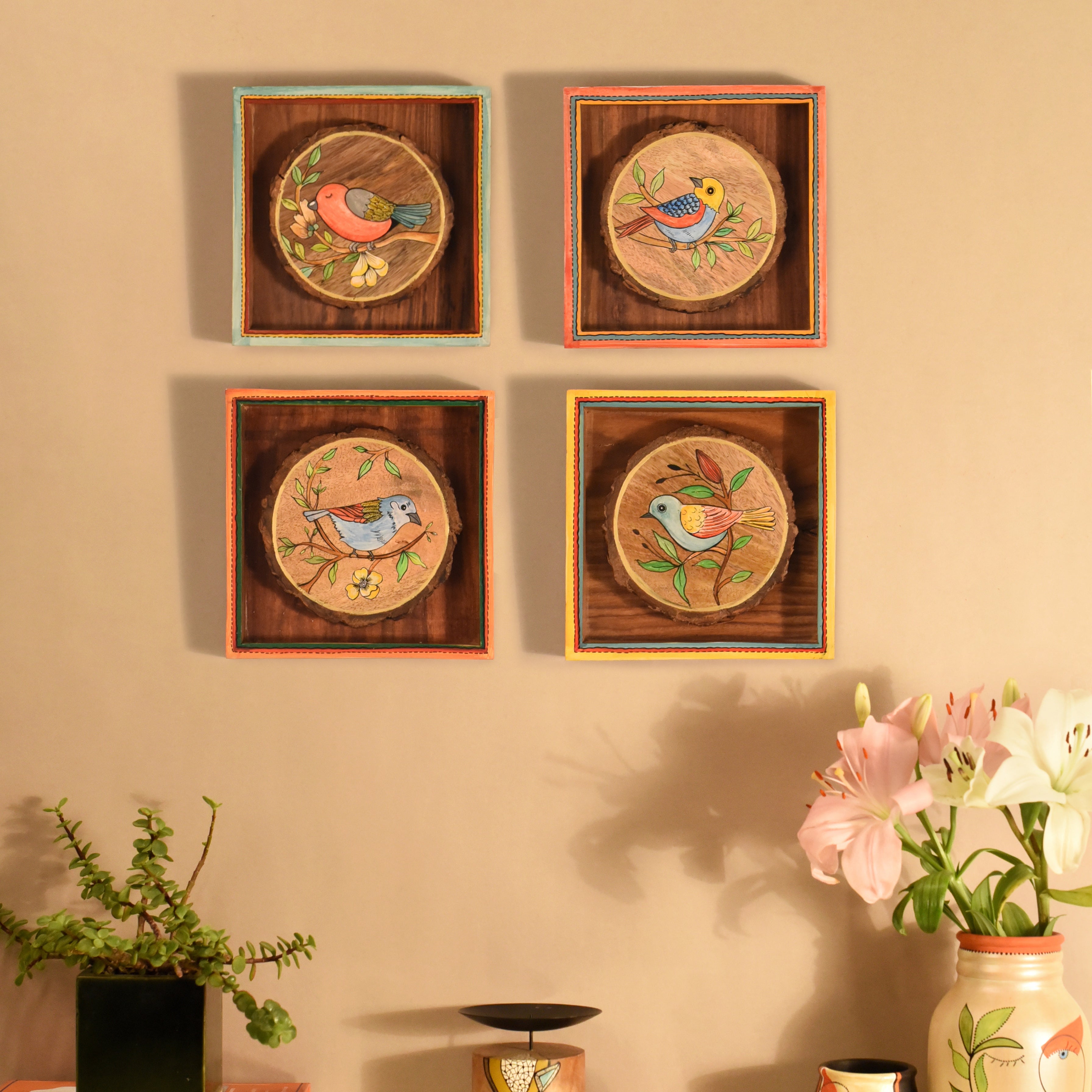 Cleo Wall decor frames with beautiful Birds paintings- So4