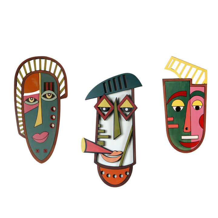 Three Taporis Wall Decor Mask set of 3