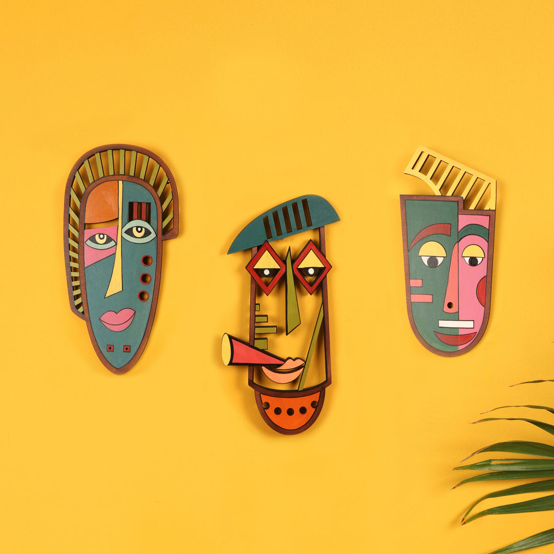 Three Taporis Wall Decor Mask set of 3