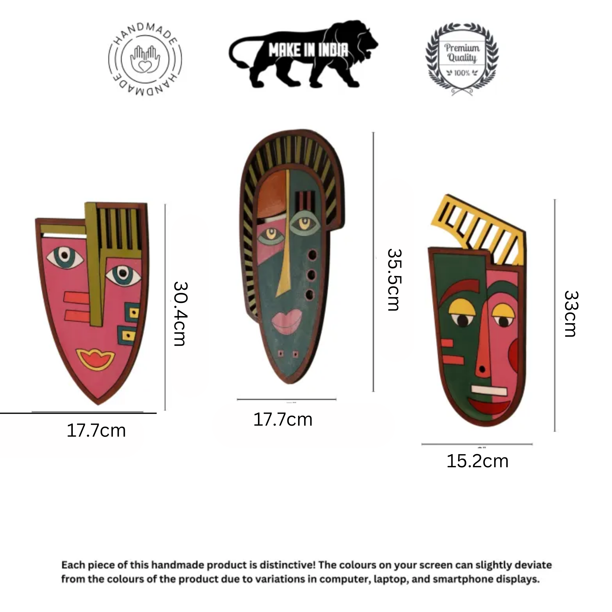 Gay & Gaity Wall Decor Mask set of 3