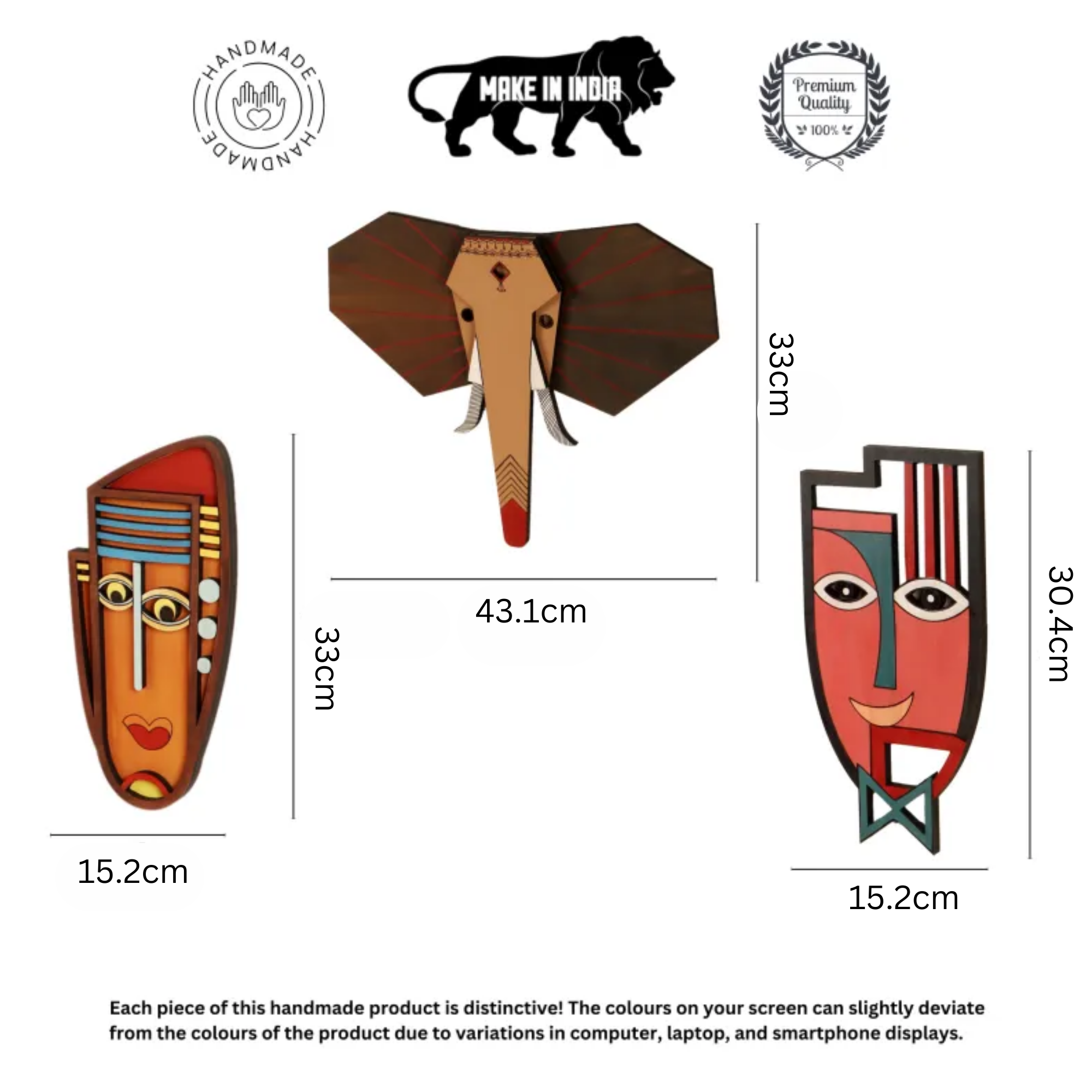 Jungle King Wall Decor Mask set of 3