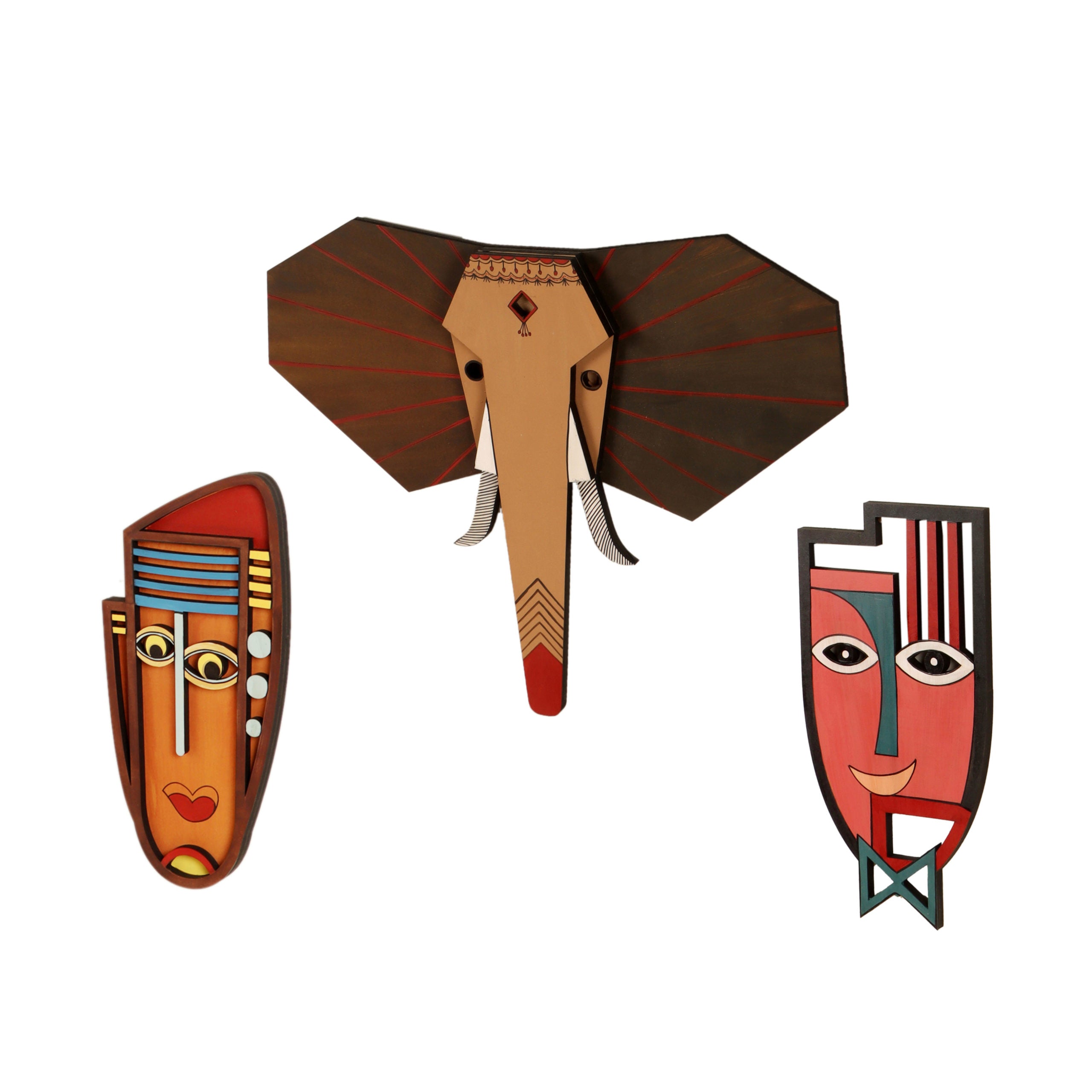 Jungle King Wall Decor Mask set of 3